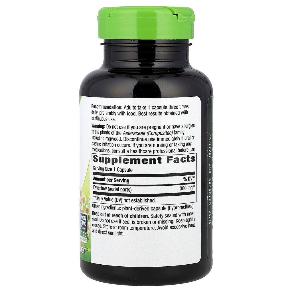 Nature's Way, Feverfew Herb, 380 mg, 180 Vegan Capsules