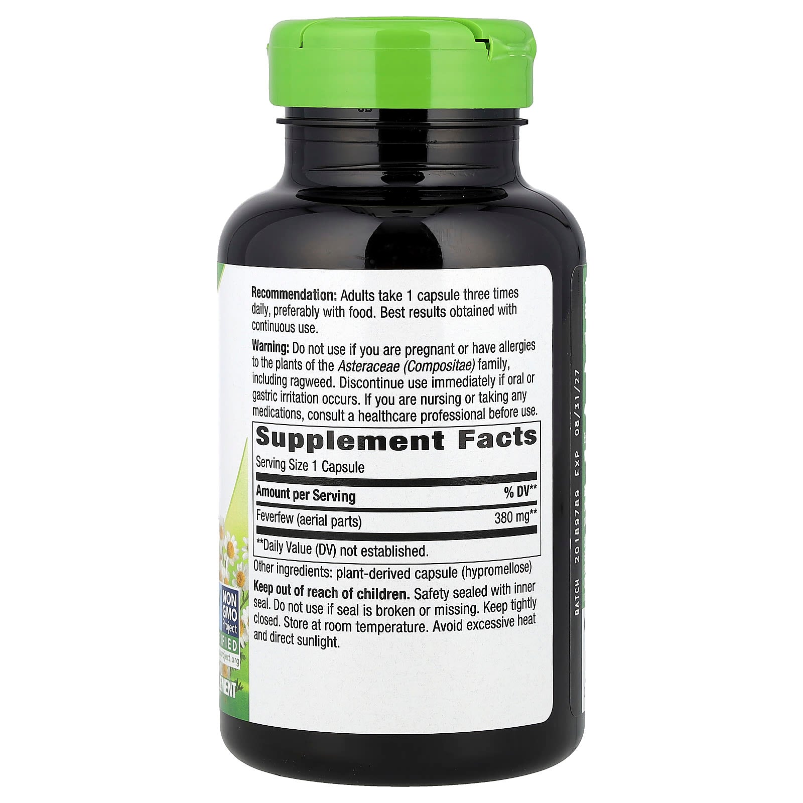 Nature's Way, Feverfew Herb, 380 mg, 180 Vegan Capsules