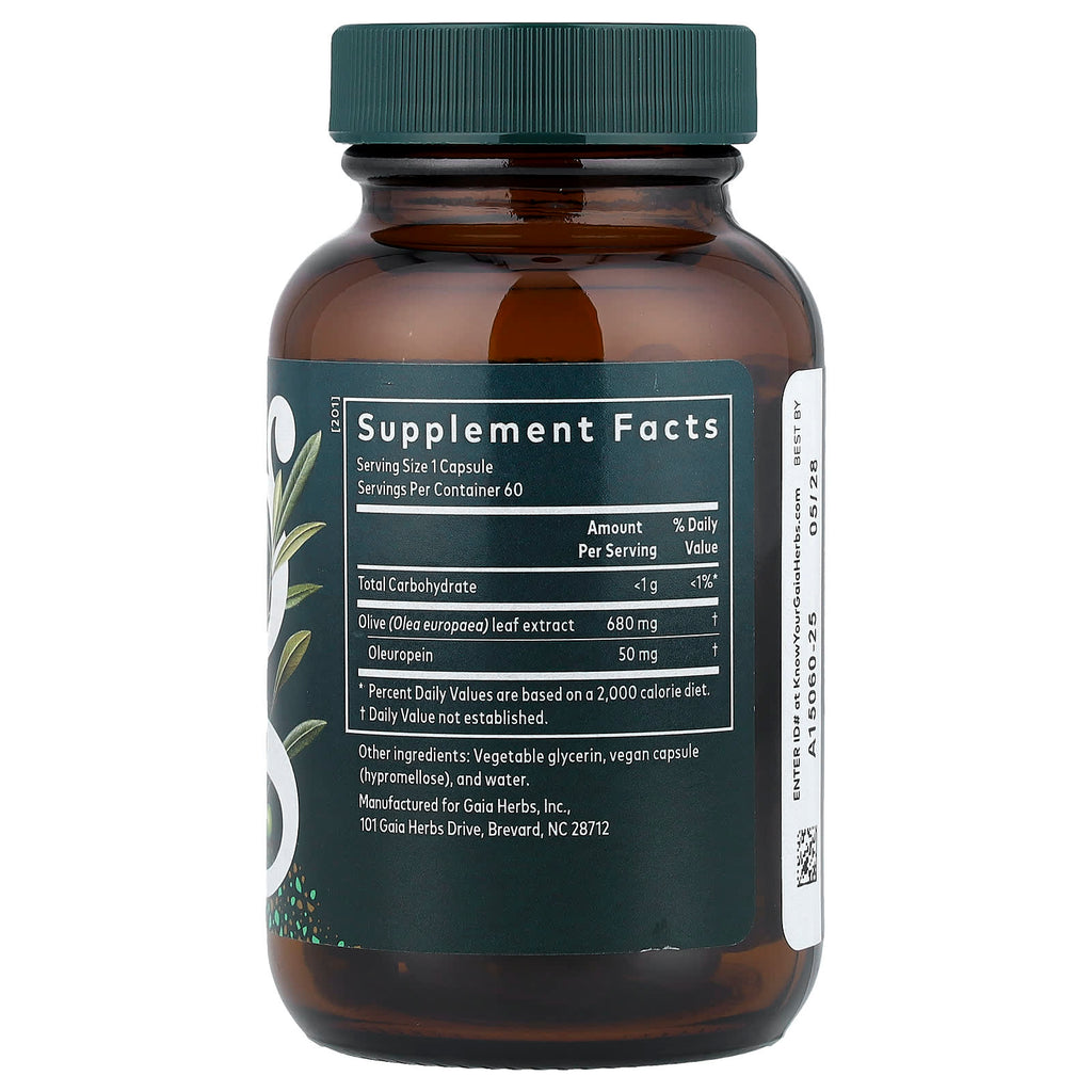 Gaia Herbs, Olive Leaf, 60 Liquid Phyto-Caps®