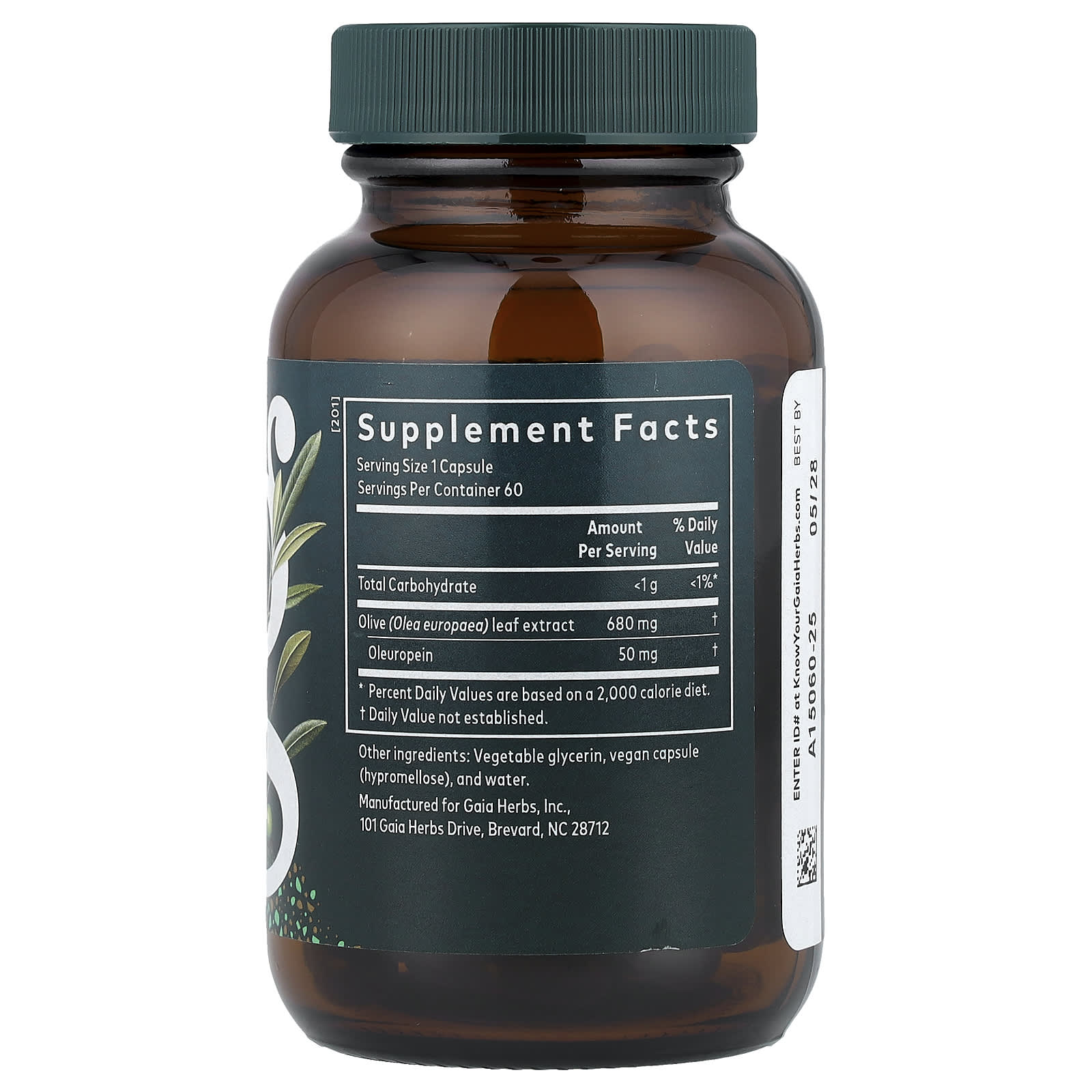 Gaia Herbs, Olive Leaf, 60 Liquid Phyto-Caps®