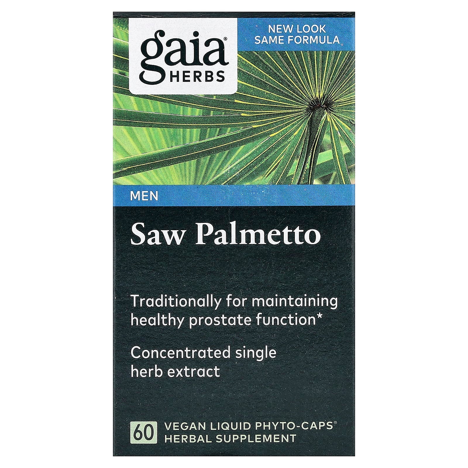 Gaia Herbs, Saw Palmetto for Men, 60 Vegan Liquid Phyto-Caps