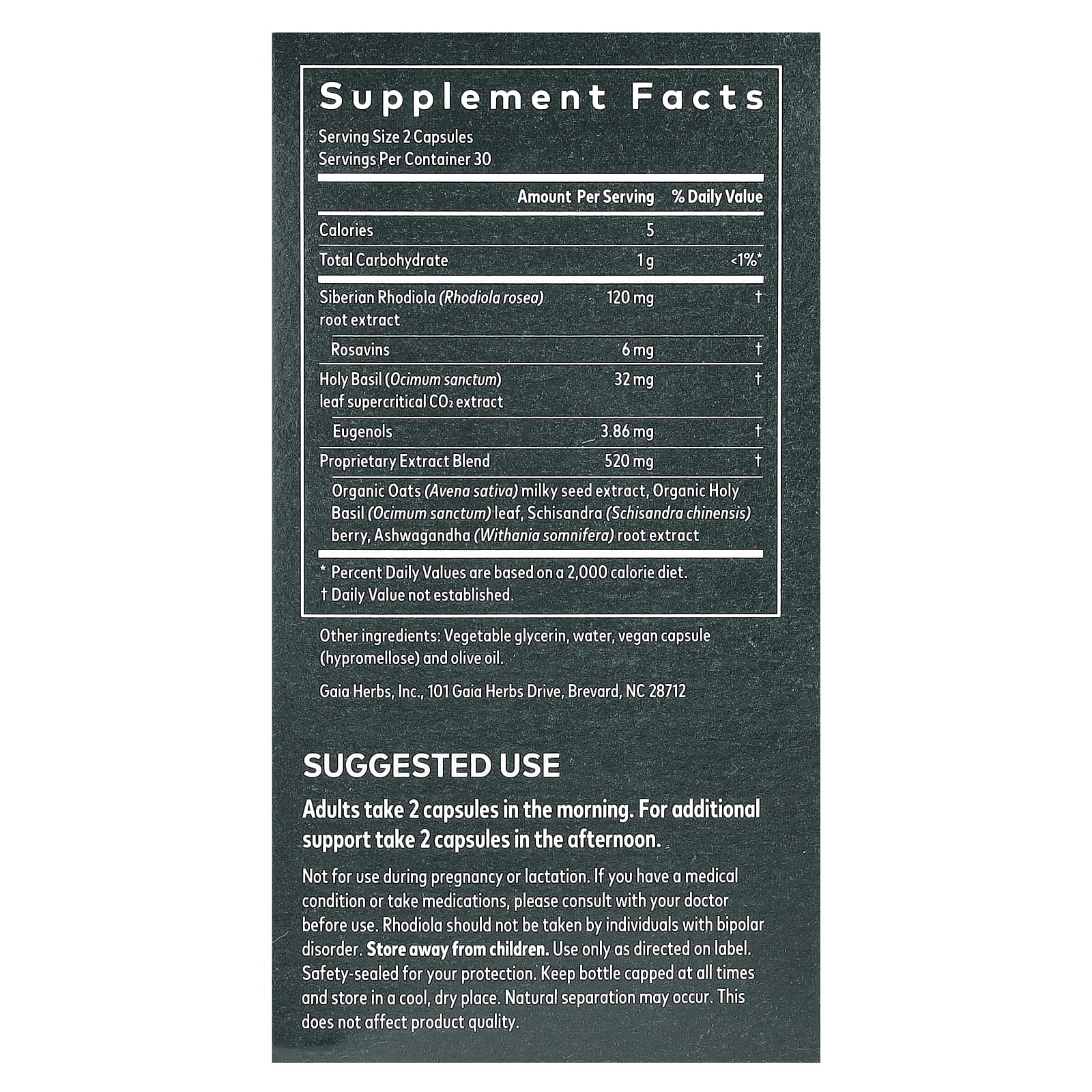 Gaia Herbs, Adrenal Health®, Daily Support, 60 Vegan Liquid Phyto-Caps
