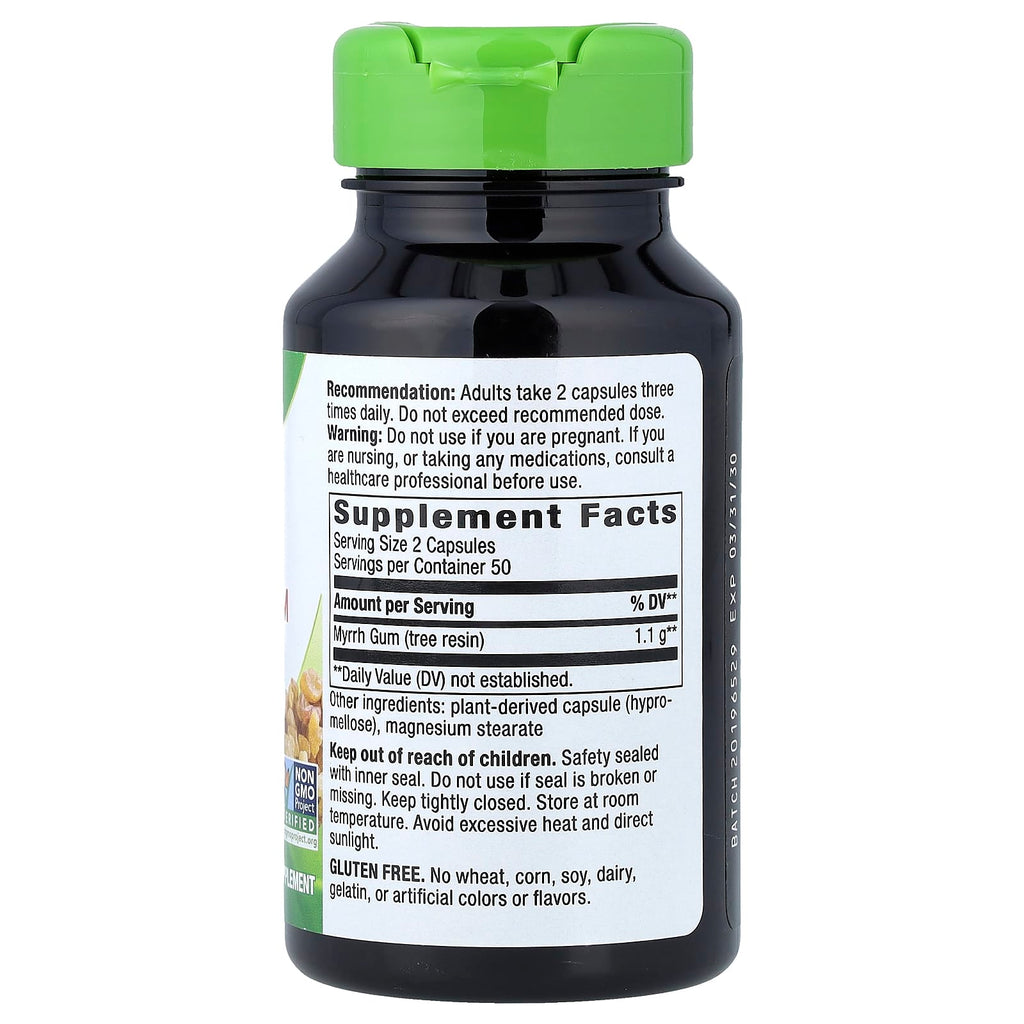 Nature's Way, Myrrh Gum, Tree Resin, 100 Vegan Capsules (550 mg per Capsule)