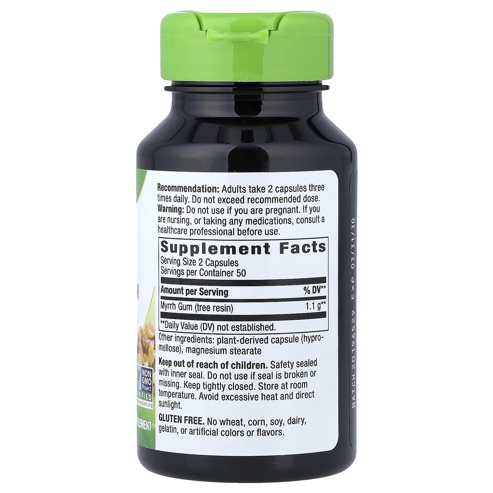 Nature's Way, Myrrh Gum, Tree Resin, 100 Vegan Capsules (550 mg per Capsule)