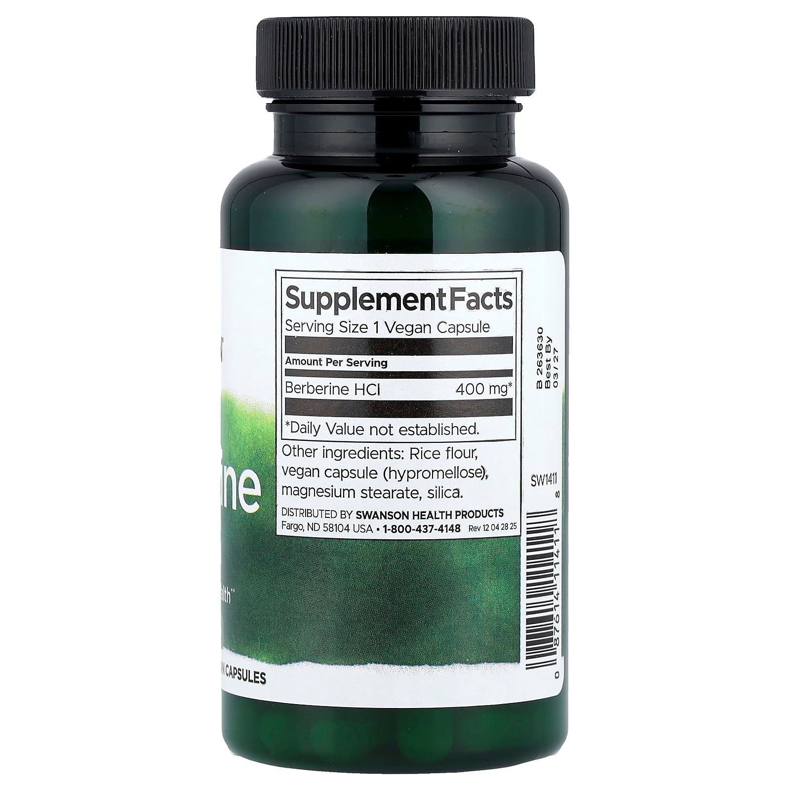 Swanson, Berberine, 400 mg, 60 Vegan Capsules