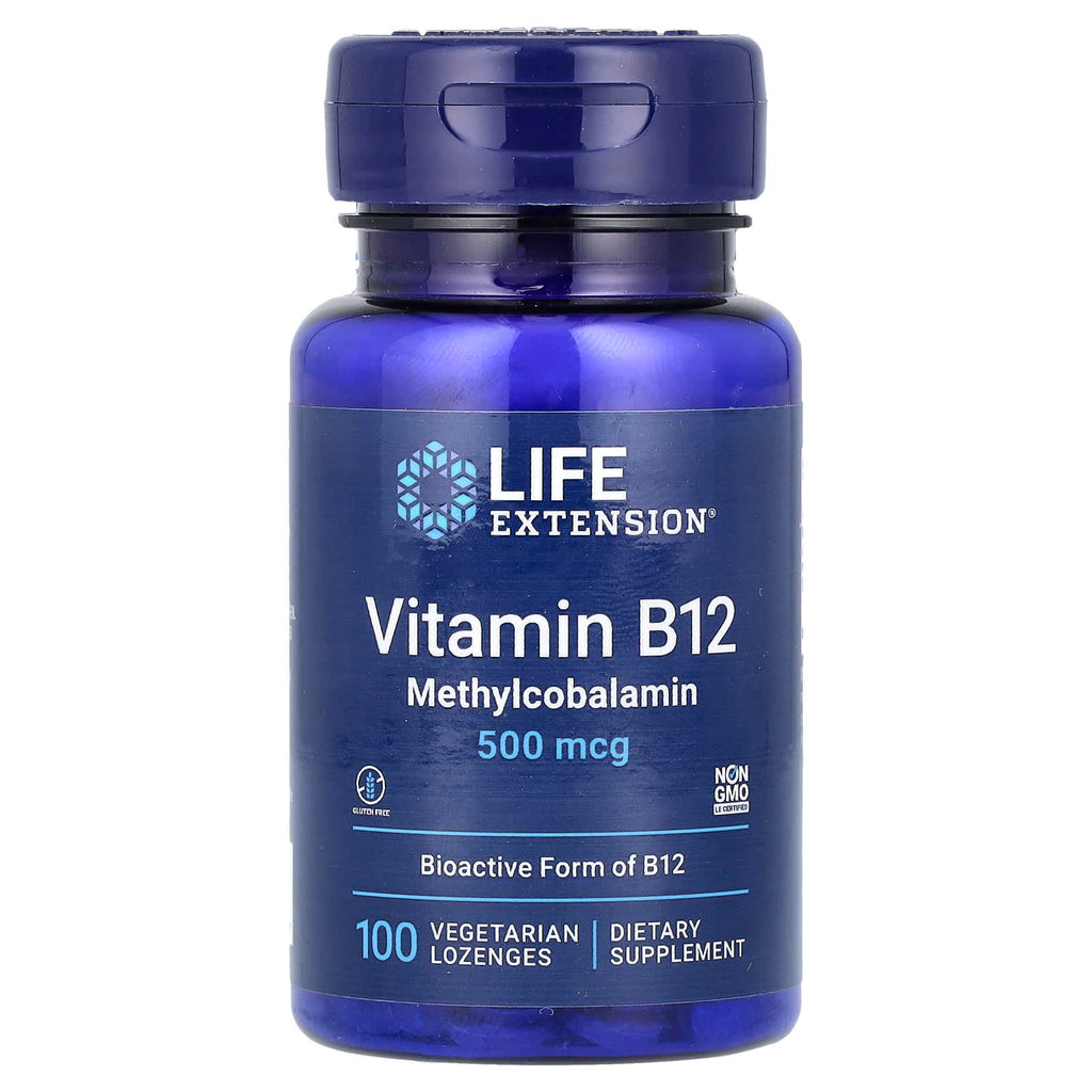 Life Extension, Vitamin B12, Methylcobalamin, 500 mcg, 100 Vegetarian Lozenges
