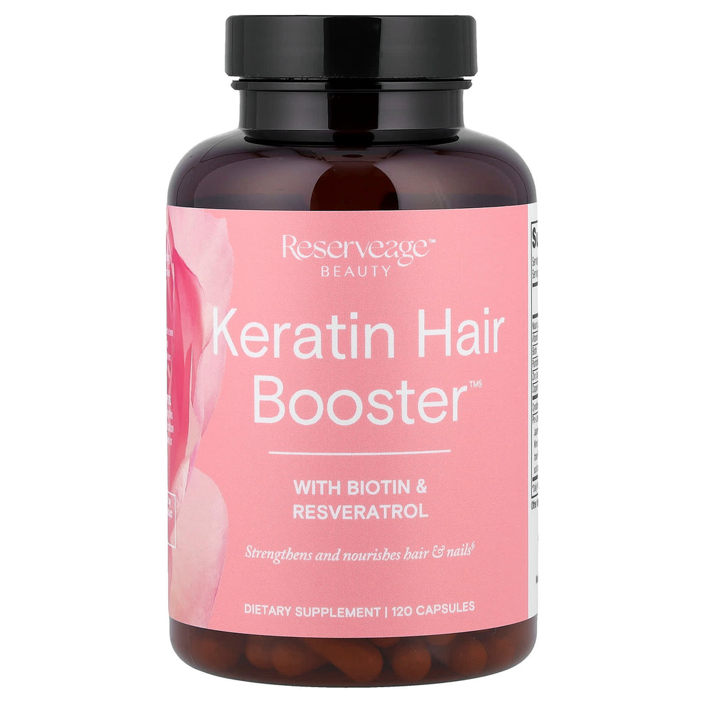 Reserveage Beauty, Keratin Hair Booster with Biotin & Resveratrol, 120 Capsules