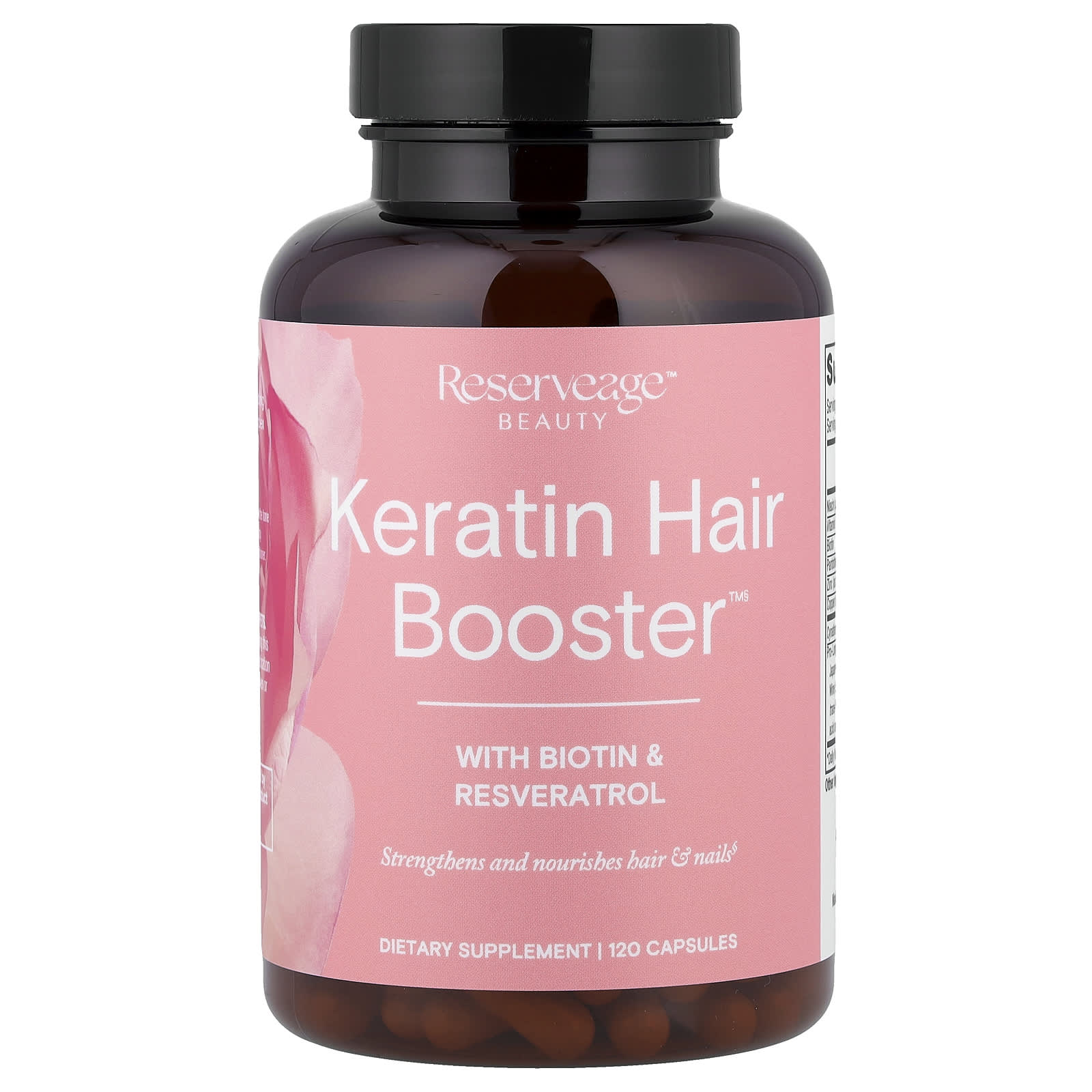 Reserveage Beauty, Keratin Hair Booster with Biotin & Resveratrol, 120 Capsules