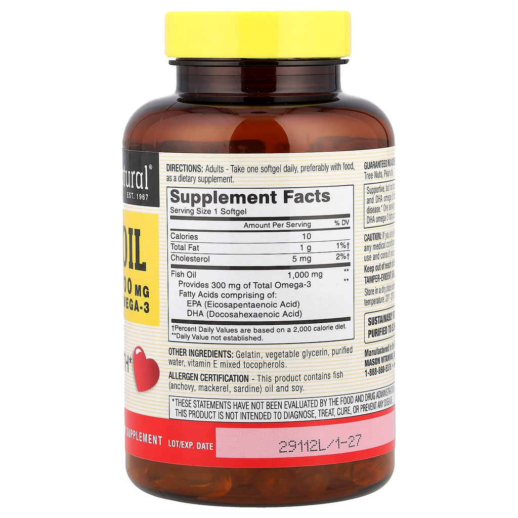 Mason Natural, Fish Oil, 1,000 mg, 120 Softgels