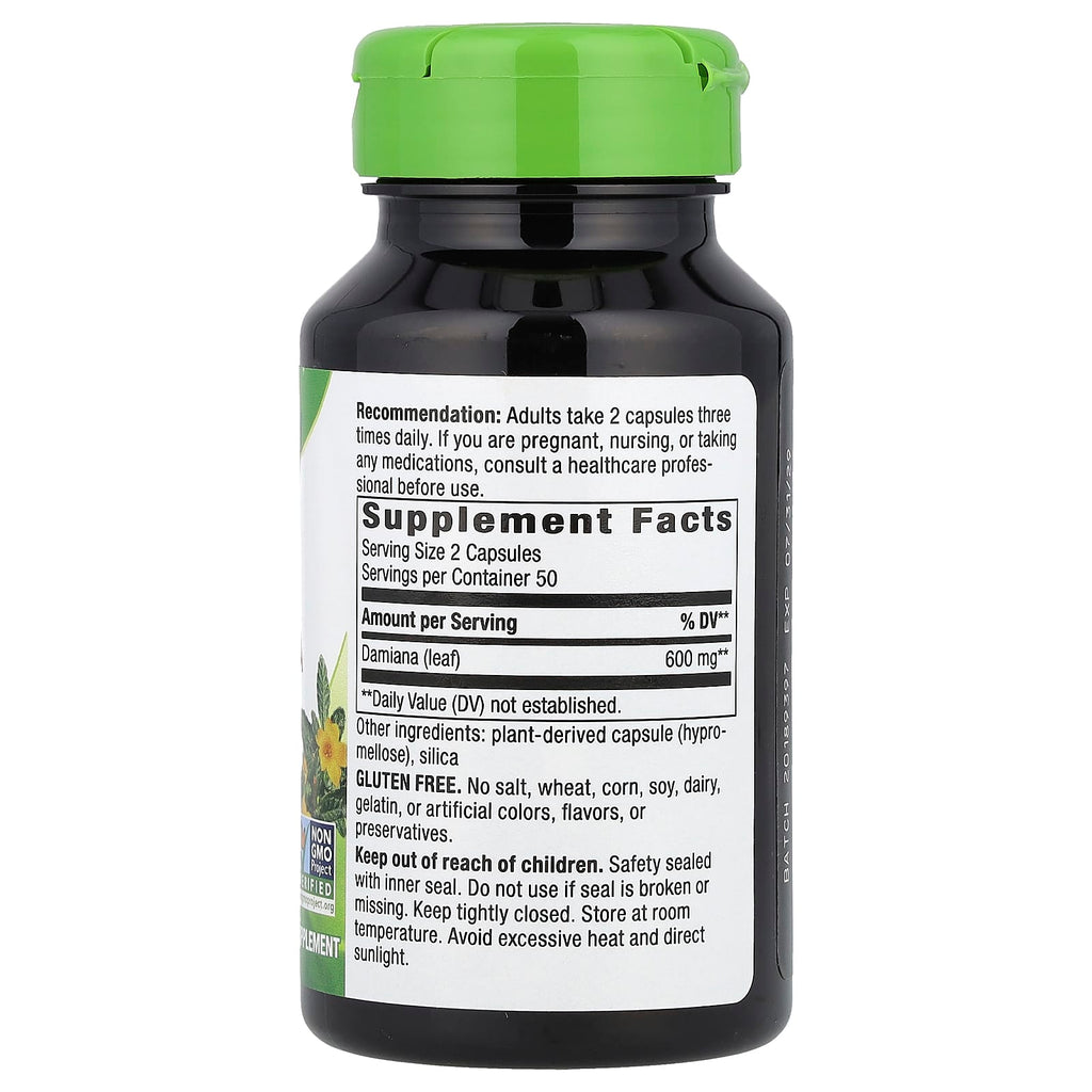 Nature's Way, Damiana Leaves, 100 Vegan Capsules (300 mg per Capsule)