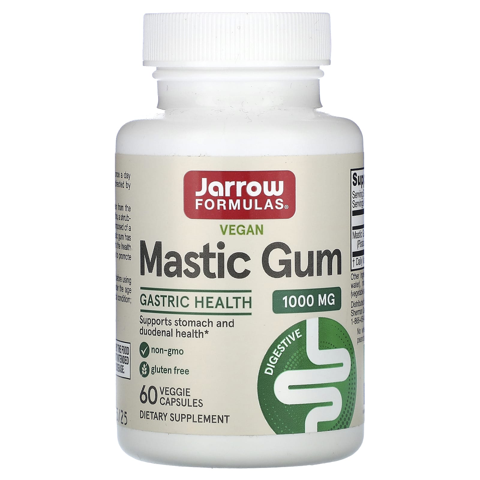 Jarrow Formulas, Vegan Mastic Gum, 60 Veggie Capsules (500 mg per Capsule)