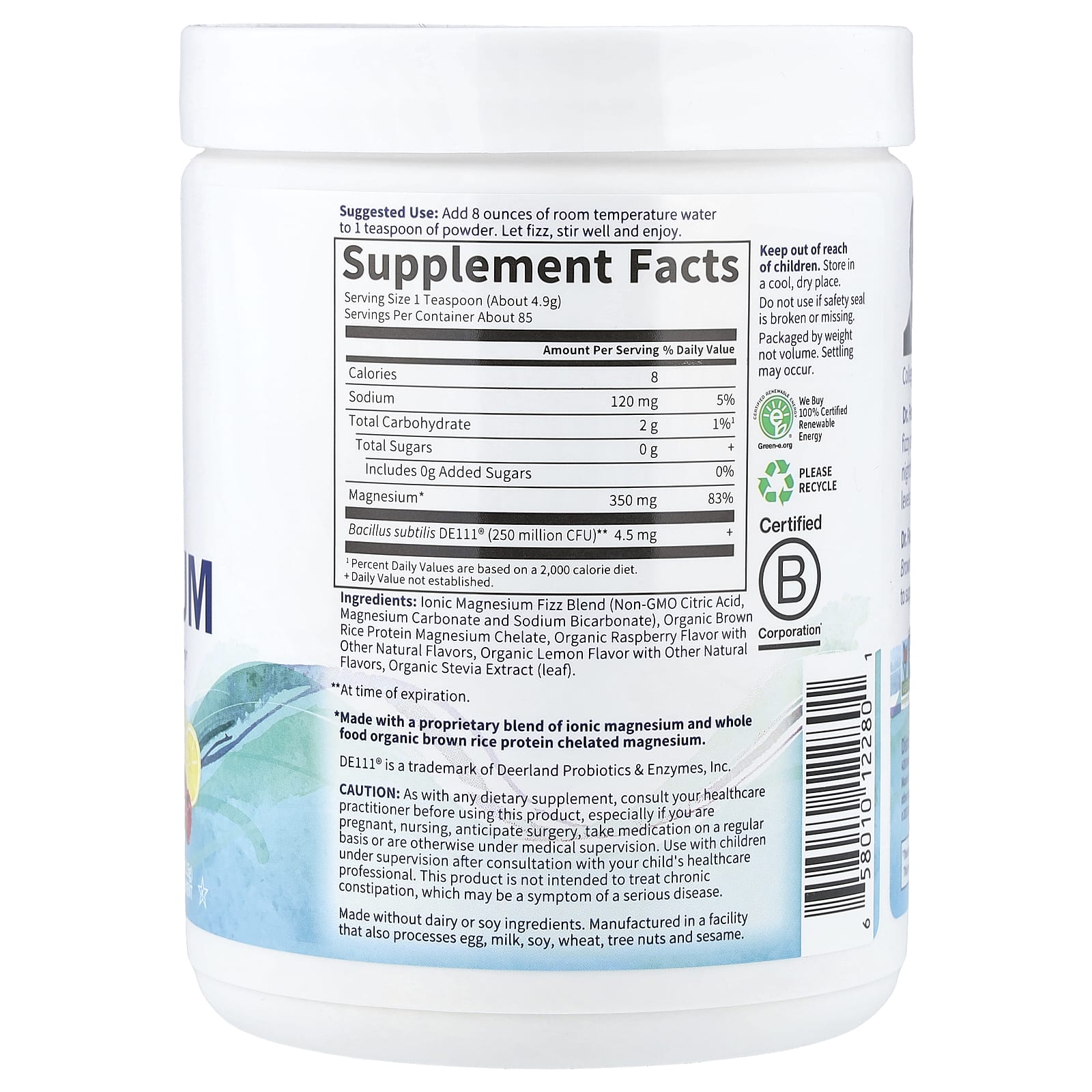 Garden of Life, Dr. Formulated, Whole Food Magnesium, Raspberry Lemon, 14.9 oz (421.5 g)
