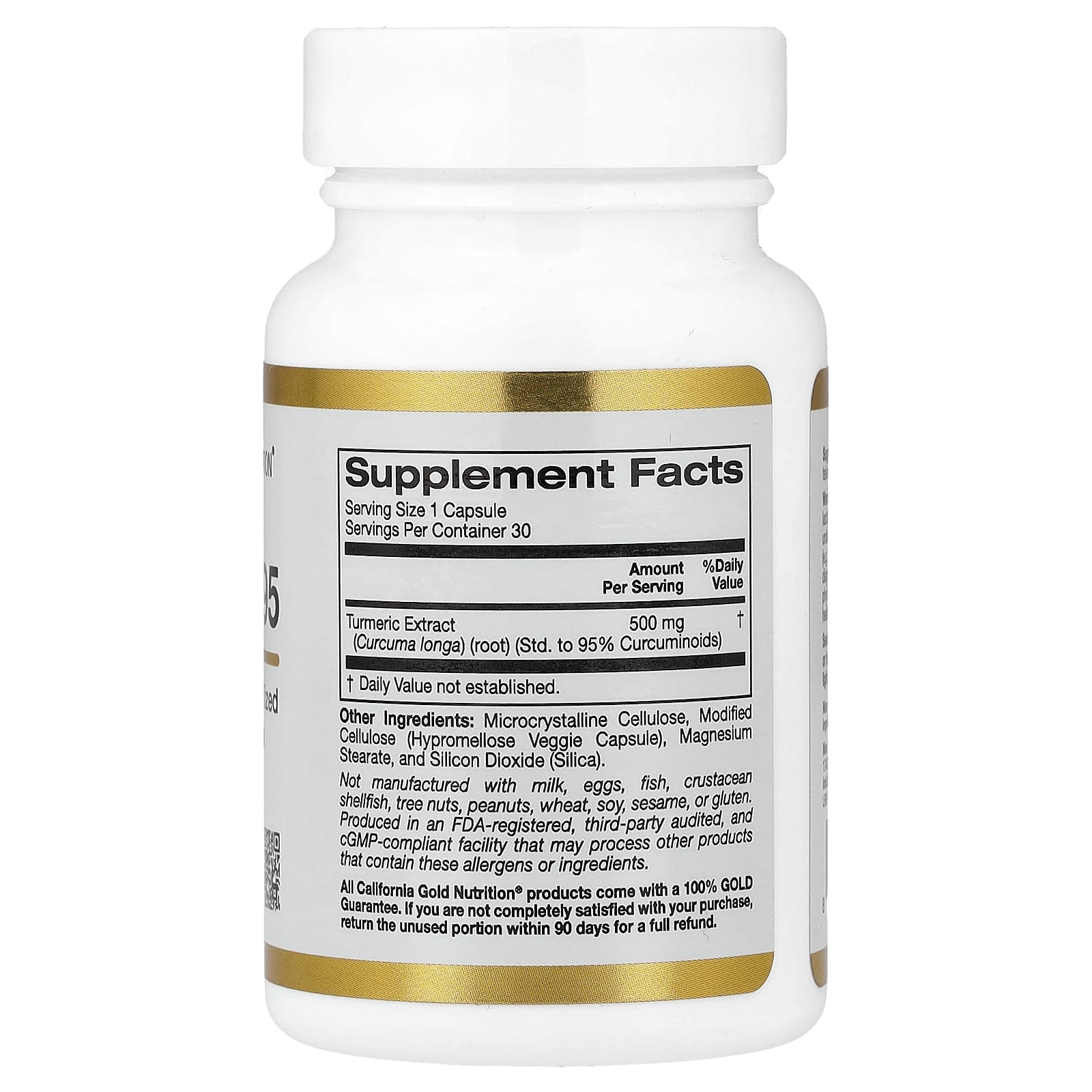 California Gold Nutrition, Curcumin 95, 30 Veggie Capsules (500 mg per Capsule)