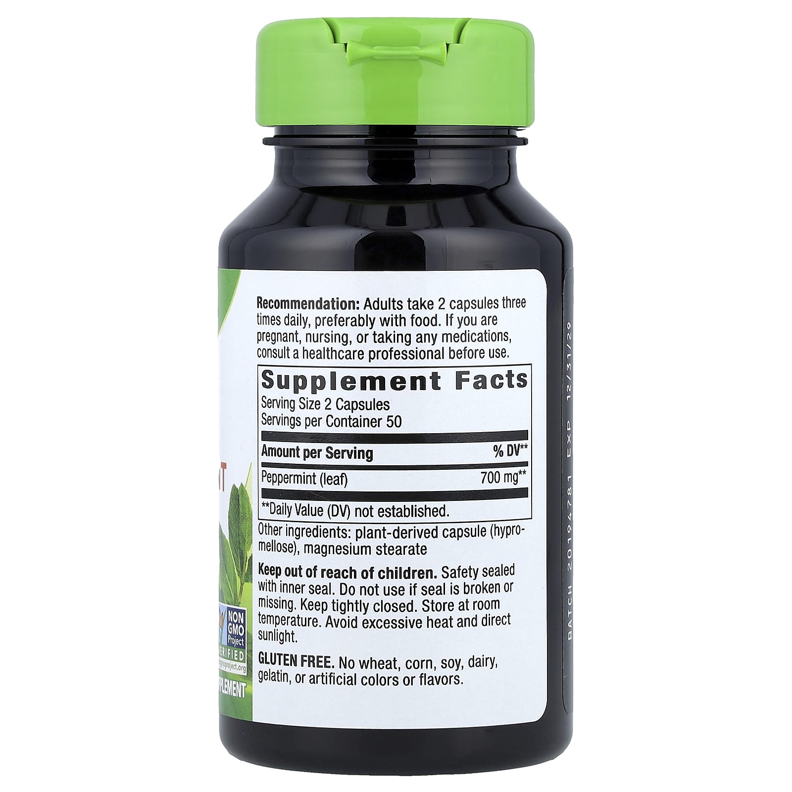 Nature's Way, Peppermint Leaf, 100 Vegan Capsules (350 mg per Capsule)
