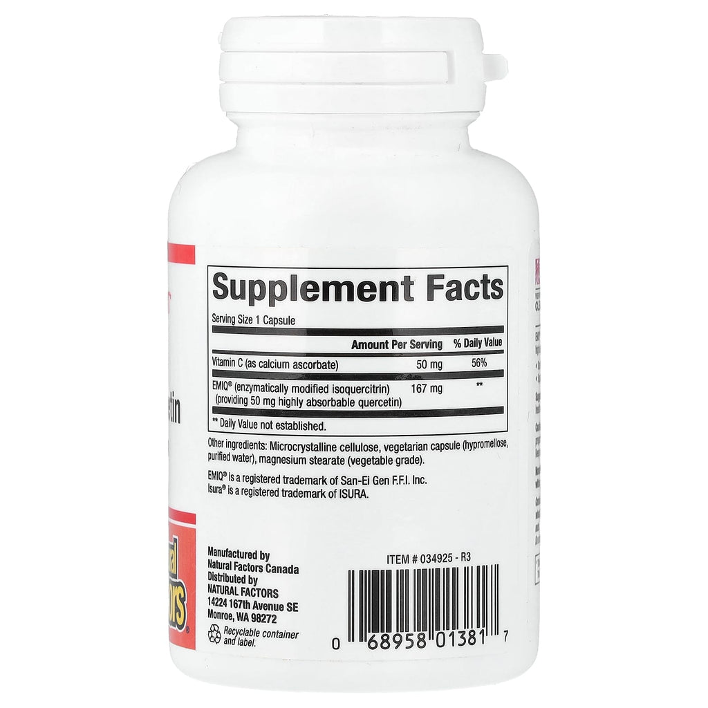 Natural Factors, EMIQ®, Bioactive Quercetin, 60 Vegetarian Capsules