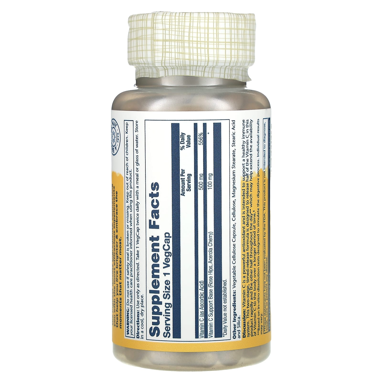 Solaray, Timed Release Vitamin C, 100 VegCaps