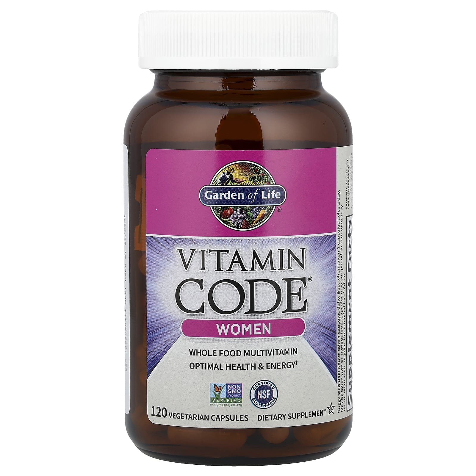 Garden of Life, Vitamin Code®, Women Whole Food Multivitamin, 120 Vegetarian Capsules