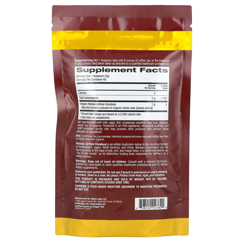 California Gold Nutrition, Fungiology®, Certified Organic Maitake Powder, 4.2 oz (120 g)