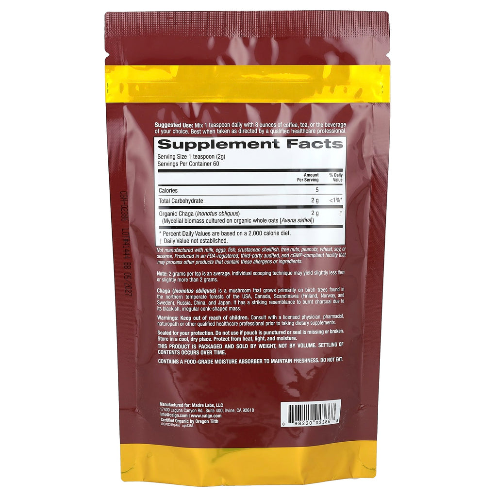California Gold Nutrition, Fungiology®, Certified Organic Chaga Powder, 4.2 oz (120 g)