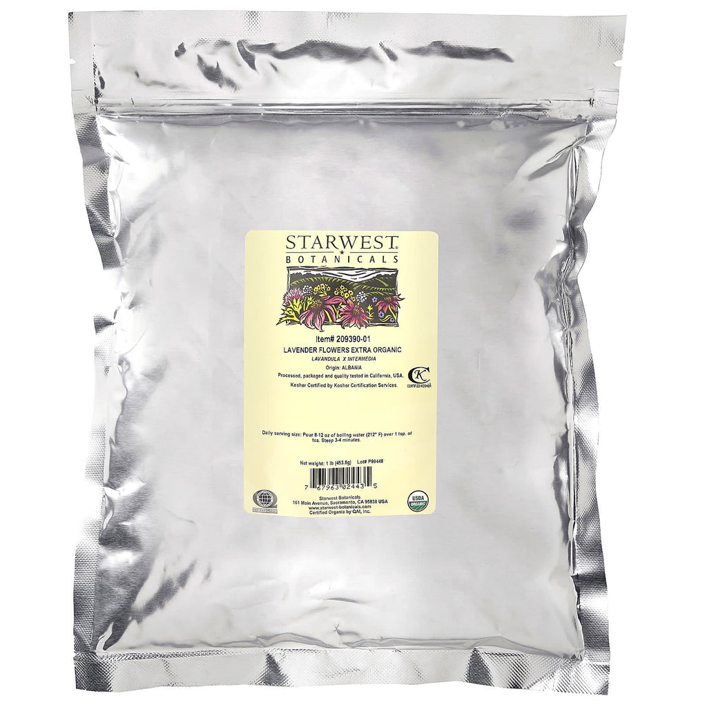 Starwest Botanicals, Organic Lavender Flowers Extra, 1 lb (453.6 g)