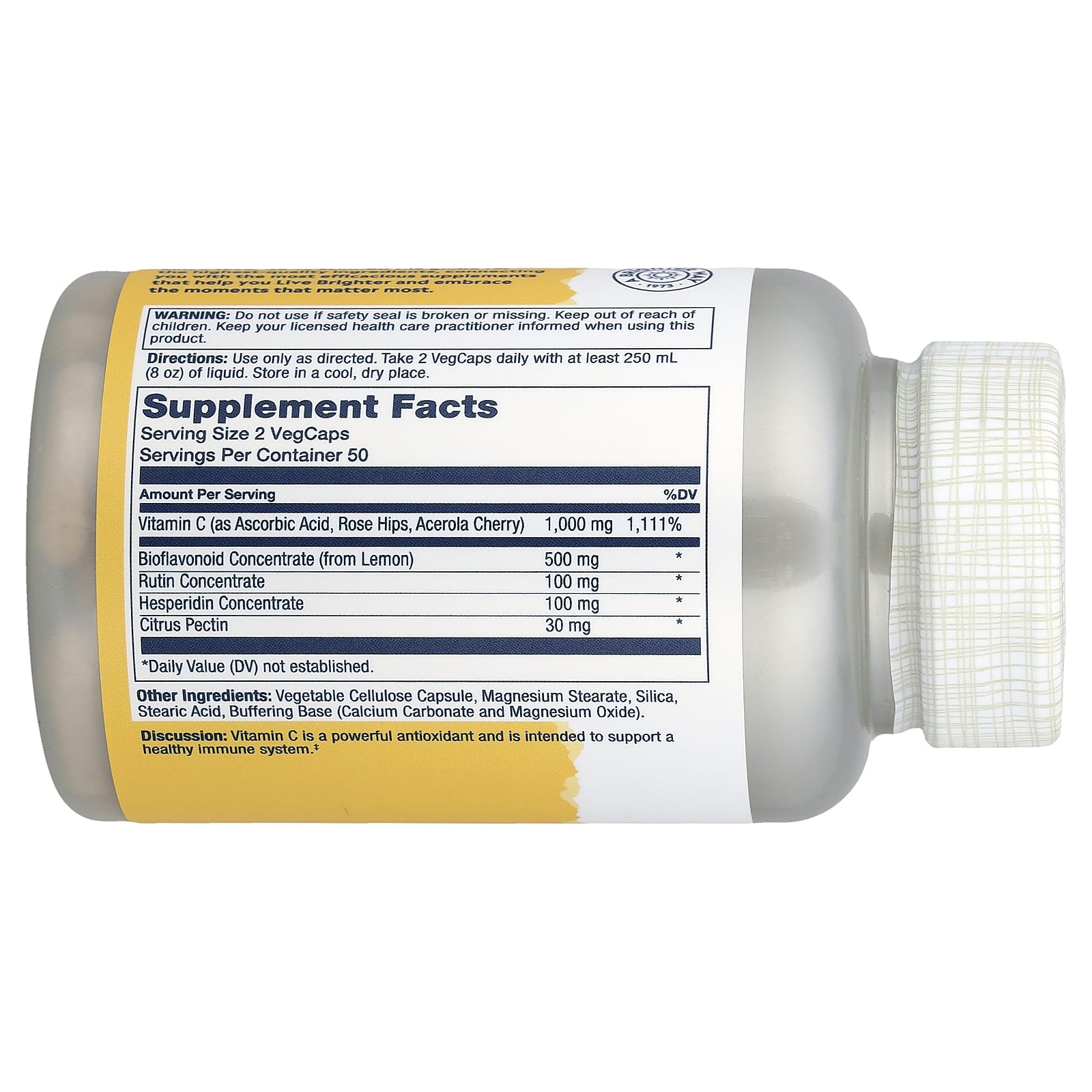 Solaray, Super Bio Vitamin C, Timed Release, 100 VegCaps (500 mg Per capsule)