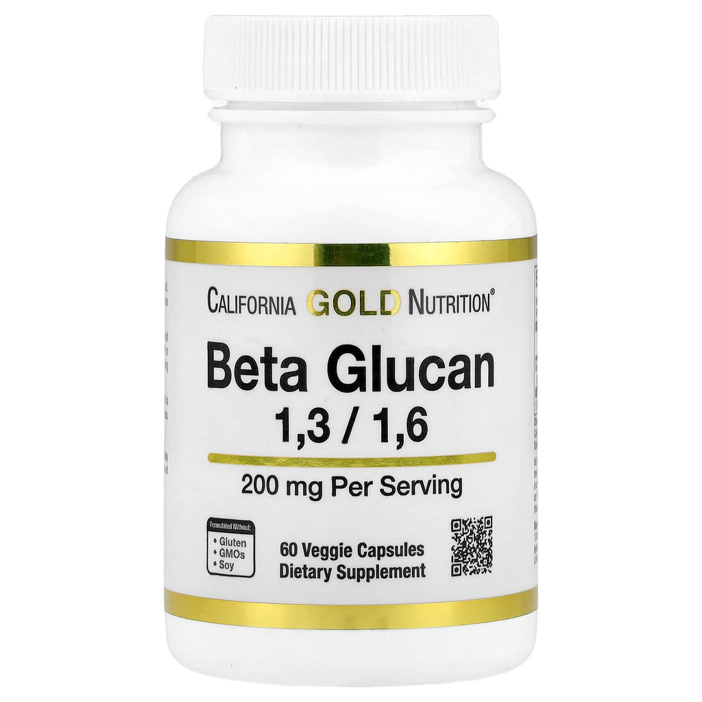 California Gold Nutrition, Beta Glucan 1-3, 1-6, 200 mg, 60 Veggie Capsules