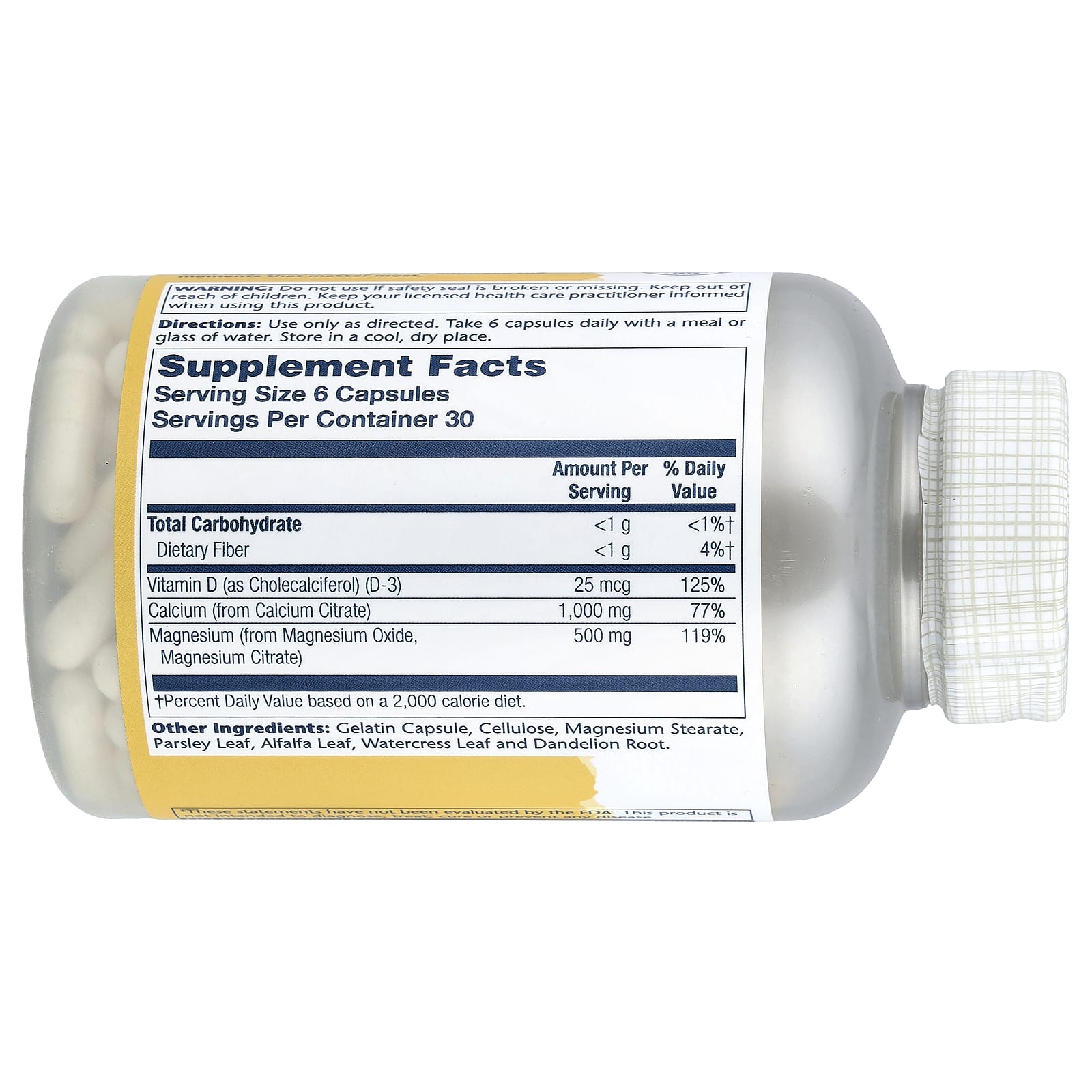 Solaray, Cal-Mag Citrate with Vitamin D, 2:1 Ratio, 180 Capsules