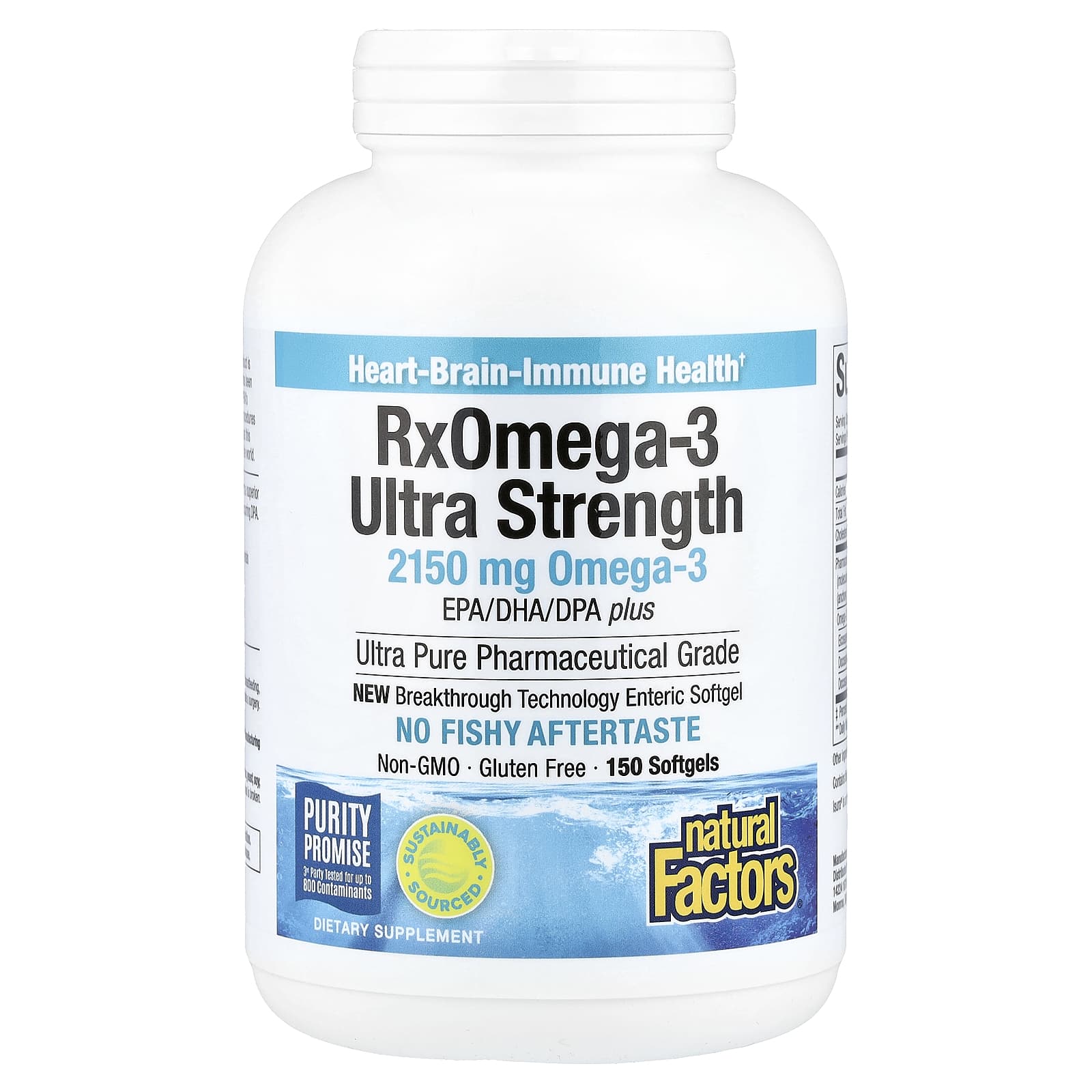 Natural Factors, RxOmega-3 Ultra Strength, 150 Softgels (1,075 mg per Softgel)