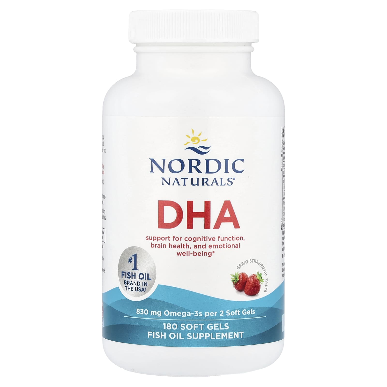 Nordic Naturals, DHA, Strawberry, 180 Soft Gels