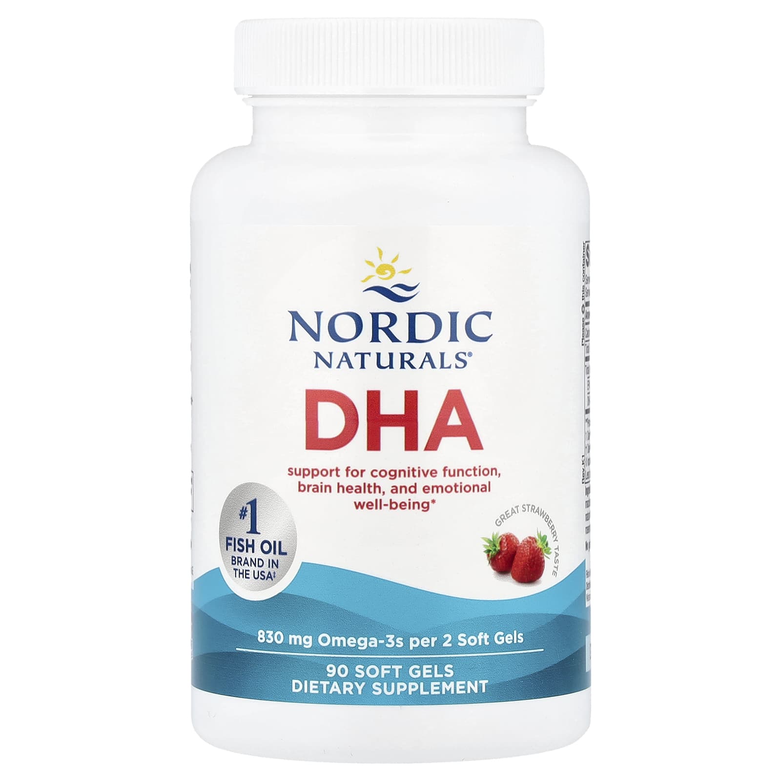 Nordic Naturals, DHA, Strawberry, 90 Soft Gels