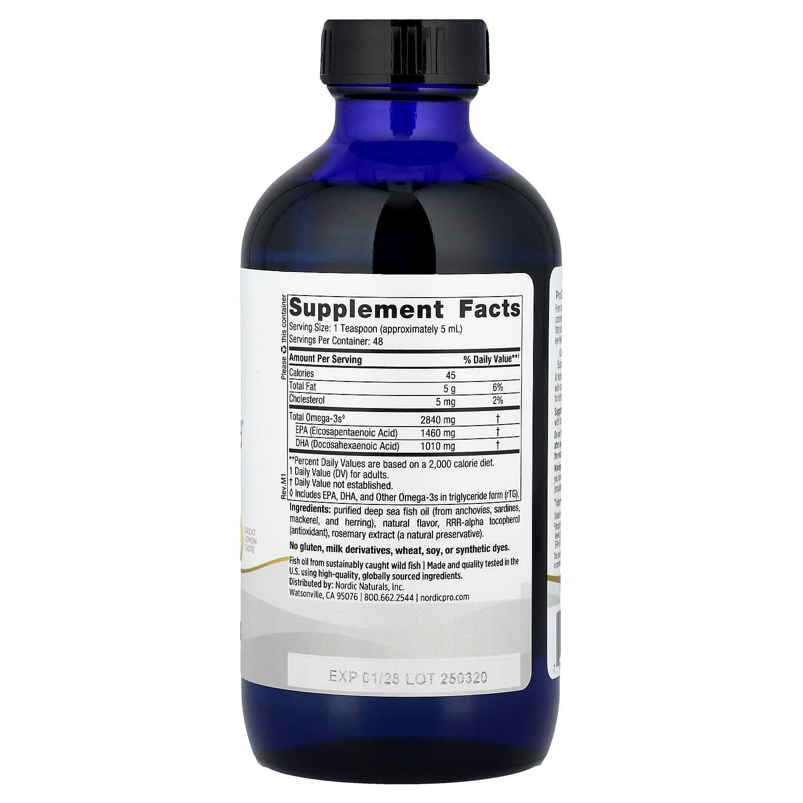 Nordic Naturals, ProOmega®, Lemon, 2,840 mg, 8 fl oz (237 ml)