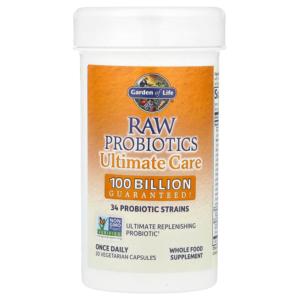 Garden of Life, RAW Probiotics, Ultimate Care, Shelf-Stable, 30 Vegetarian Capsules