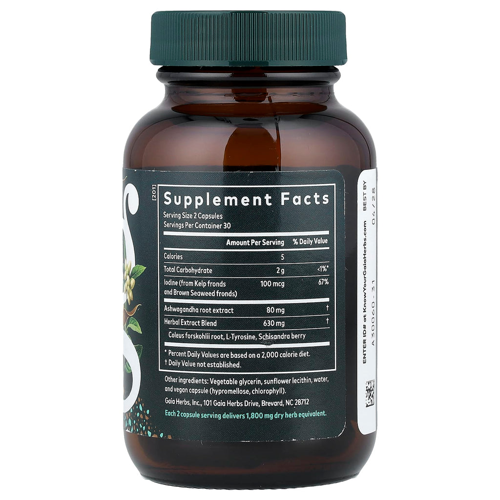 Gaia Herbs, Thyroid Support, 60 Liquid Phyto-Caps®