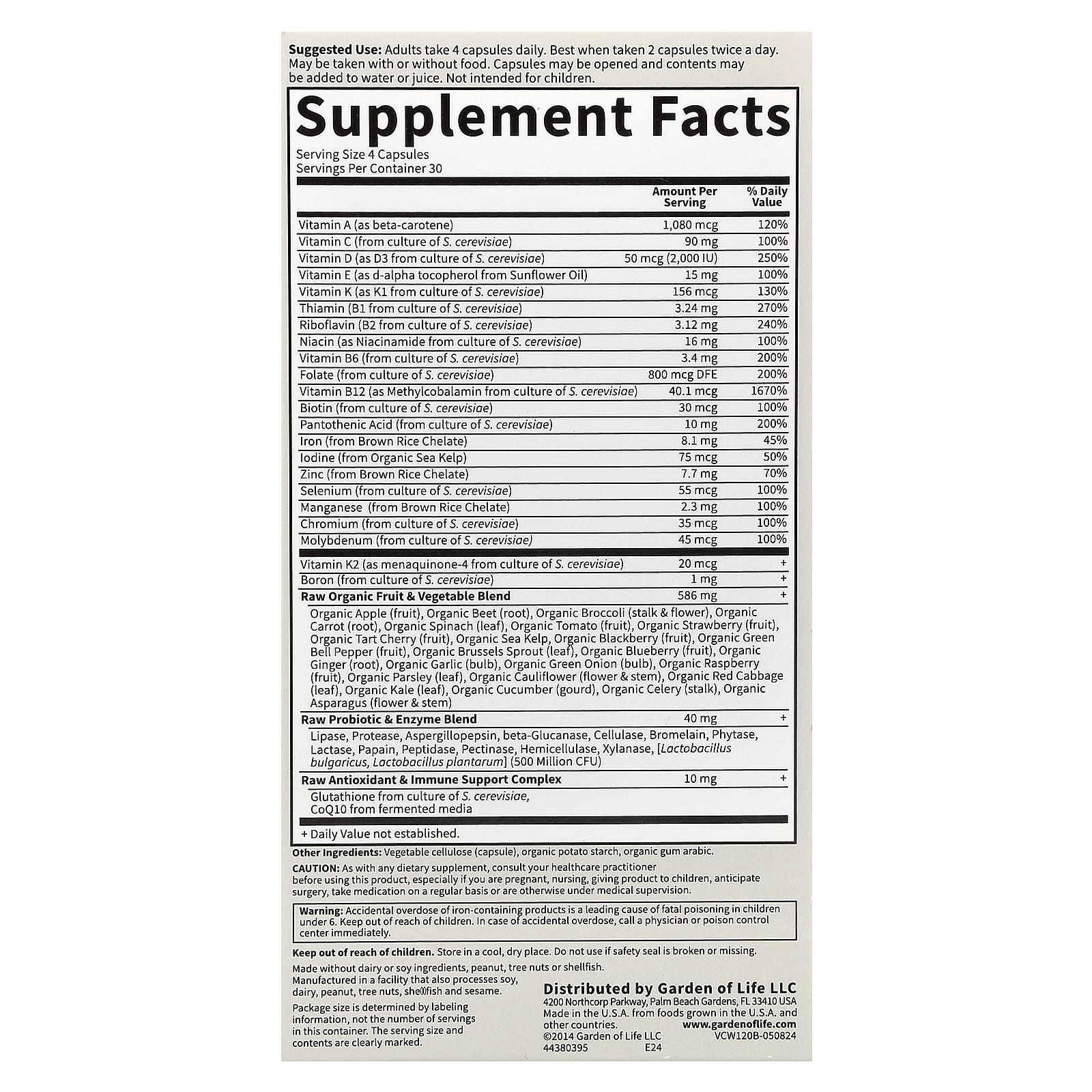 Garden of Life, Vitamin Code®, Women Whole Food Multivitamin, 120 Vegetarian Capsules
