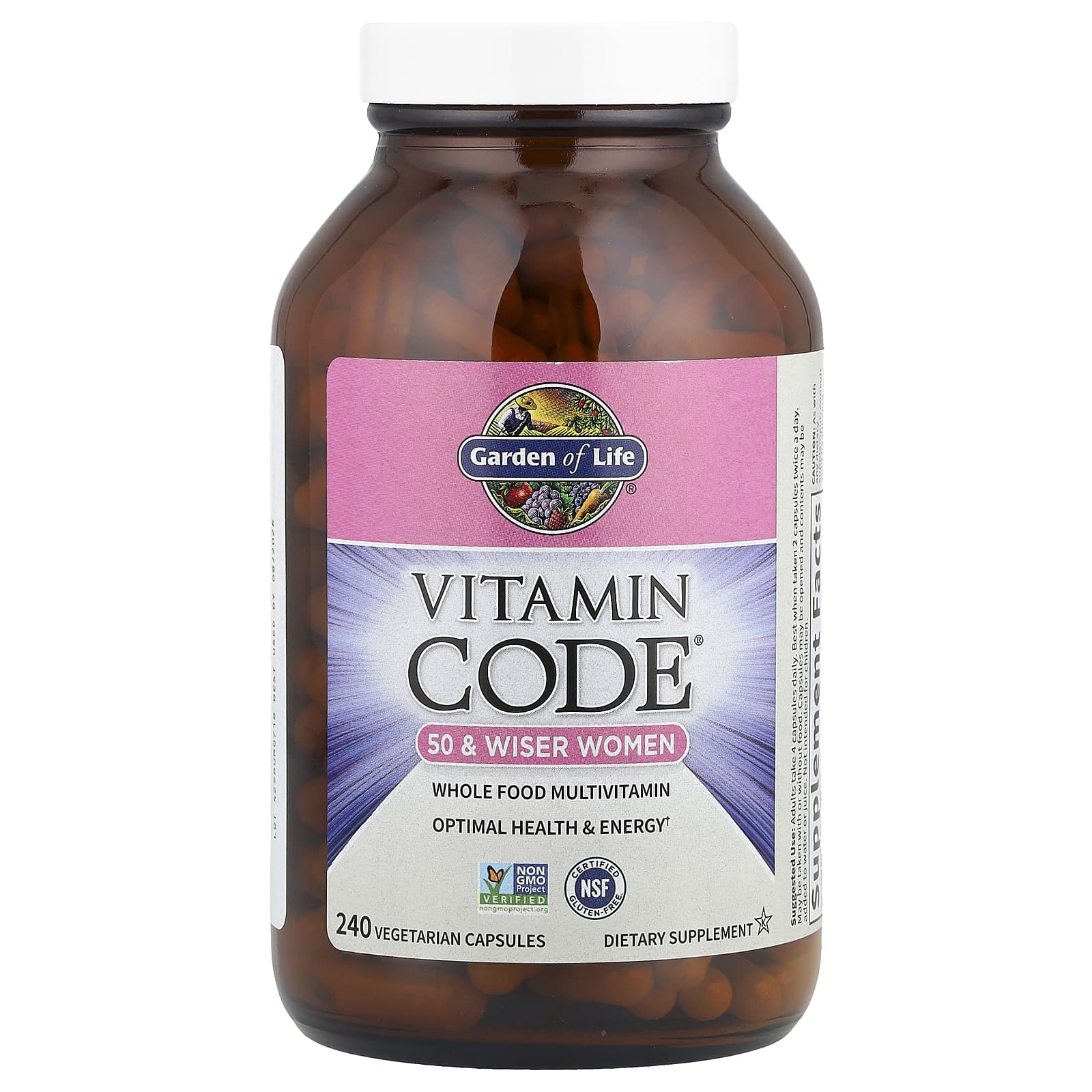 Garden of Life, Vitamin Code®, Whole Food Multivitamin for Women, 50 +, 240 Vegetarian Capsules