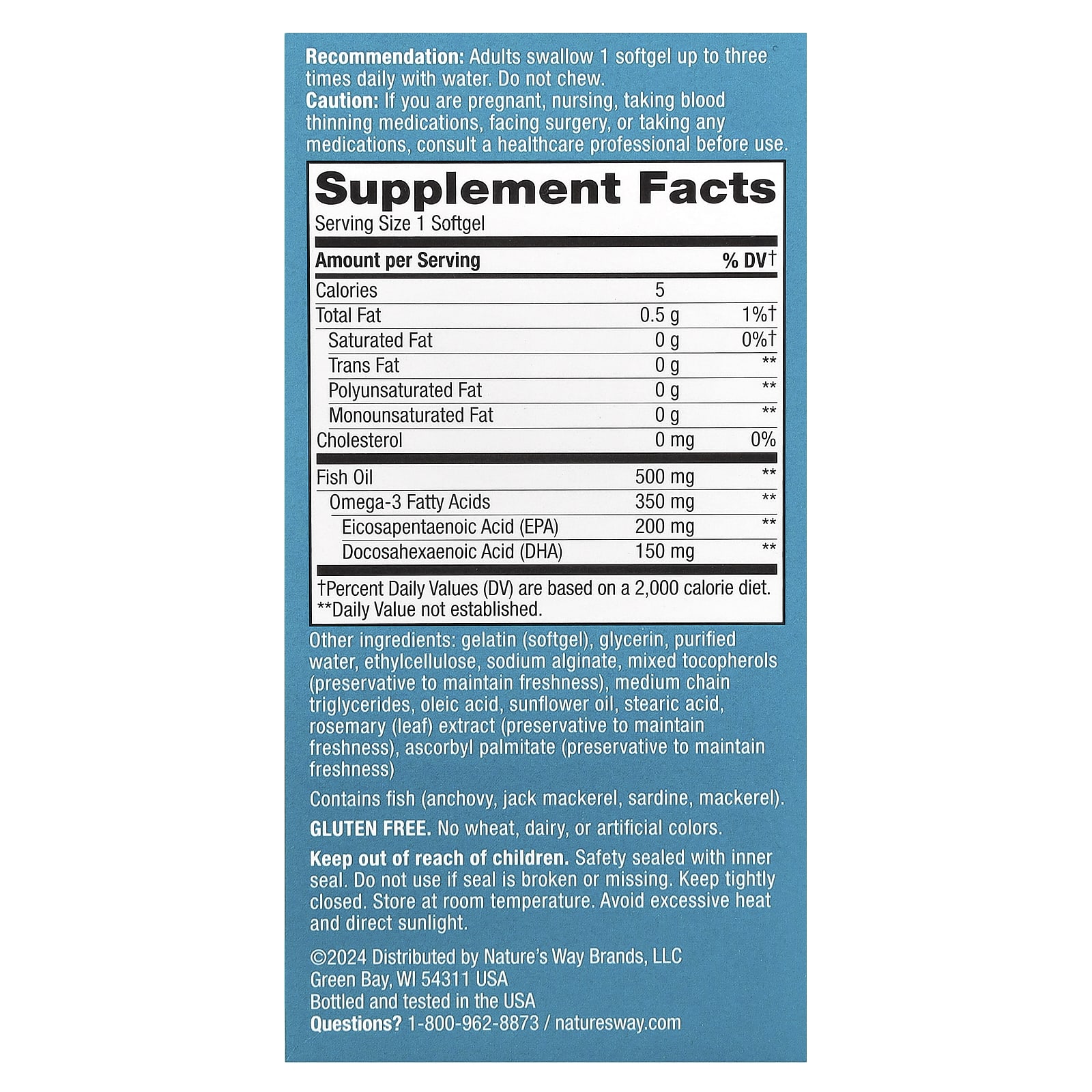Nature's Way, Super Fisol® Fish Oil, 350 mg, 180 Softgels