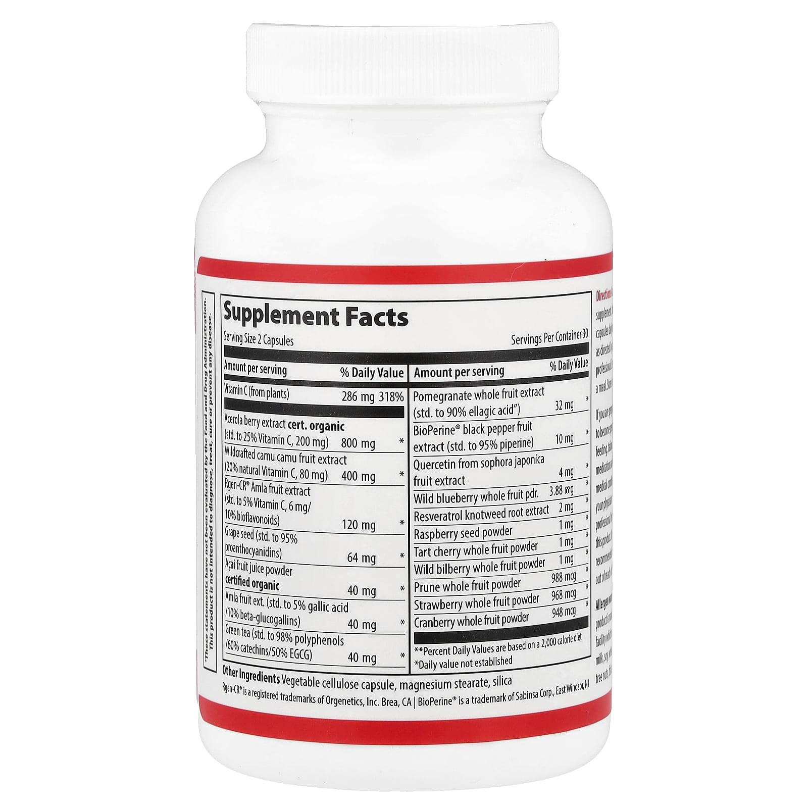 Vibrant Health, Plant-Based Vitamin C, 60 Vegetable Capsules