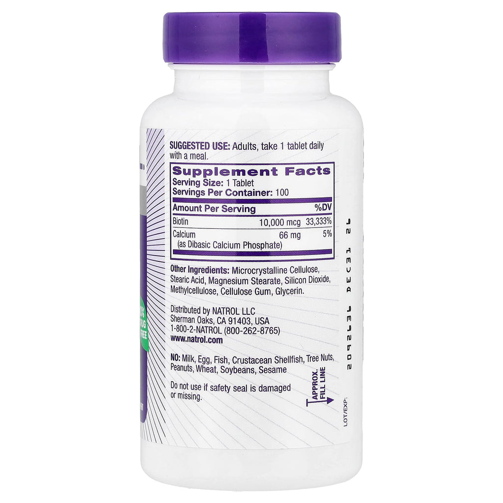 Natrol, Biotin, 100 Tablets