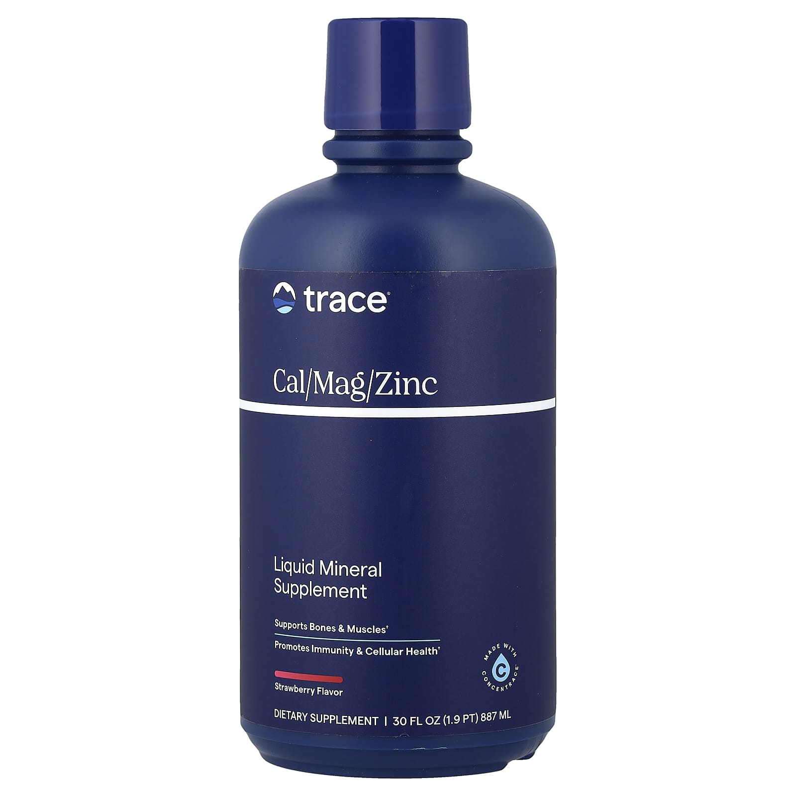 Trace, Liquid Mineral Supplement, Cal/Mag/Zinc, Strawberry , 30 fl oz (887 ml)