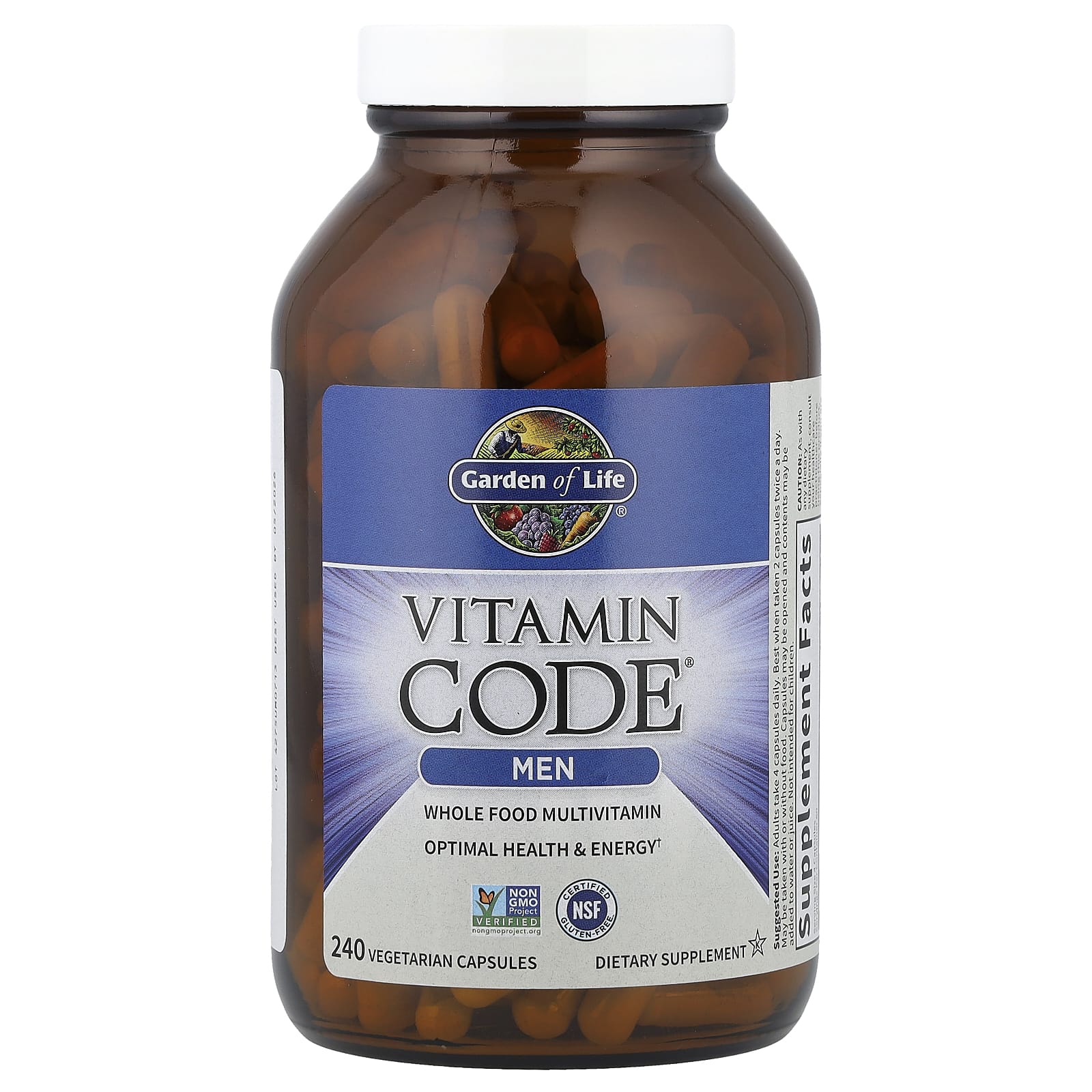 Garden of Life, Vitamin Code®, Whole Food Multivitamin For Men, 240 Vegetarian Capsules