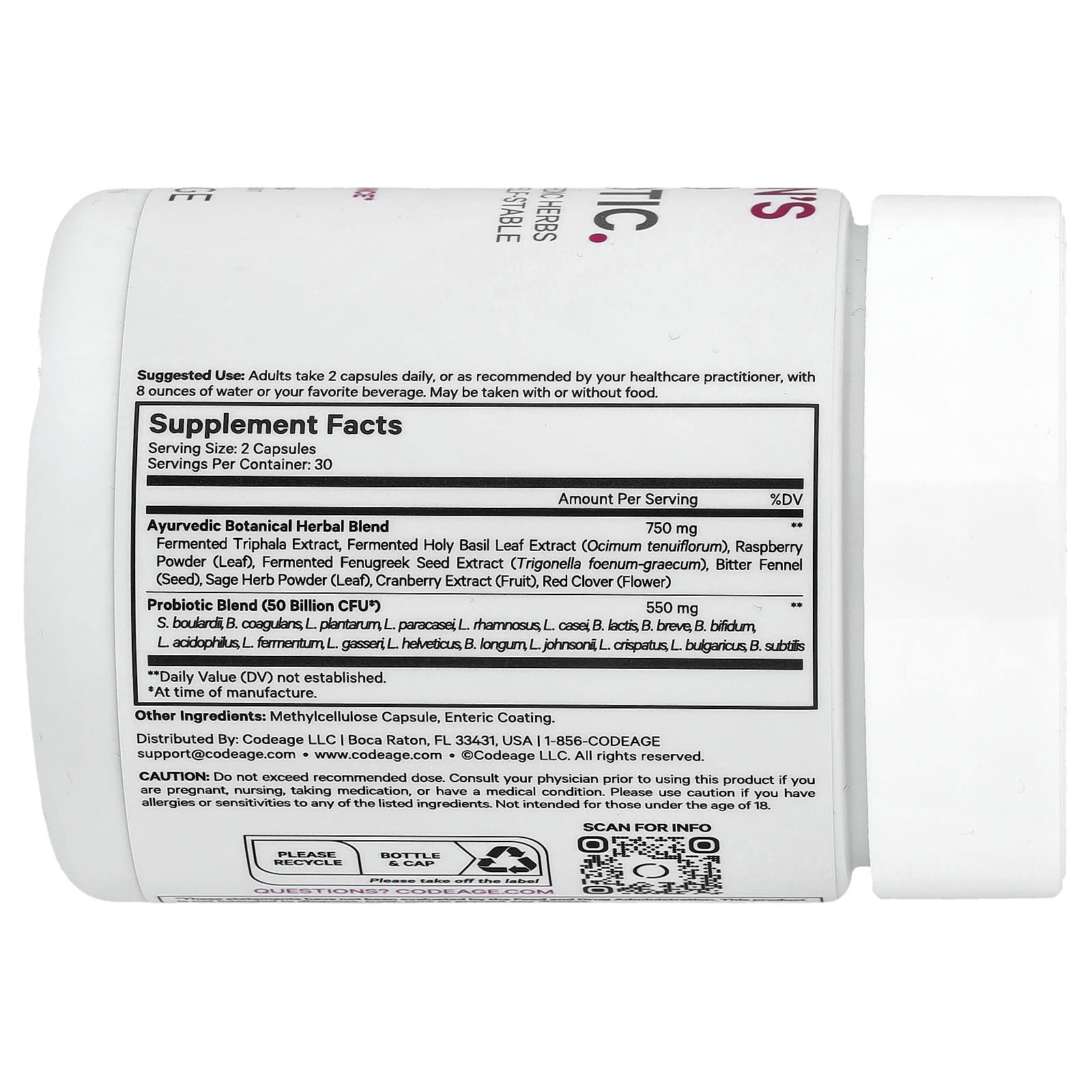 Codeage, Women's SBO Probiotic, 60 Capsules