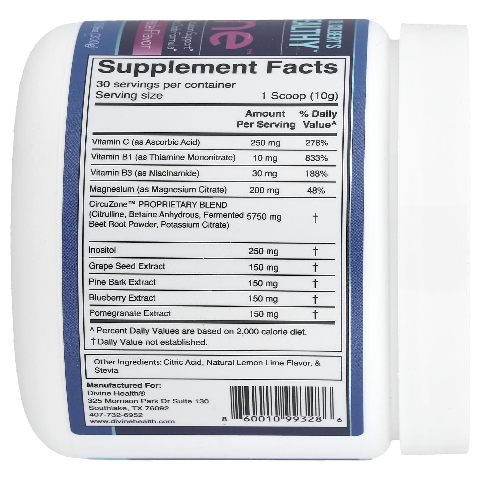 Divine Health, CircuZone™, Natural Berry Limeade, 10.58 oz (300 g)