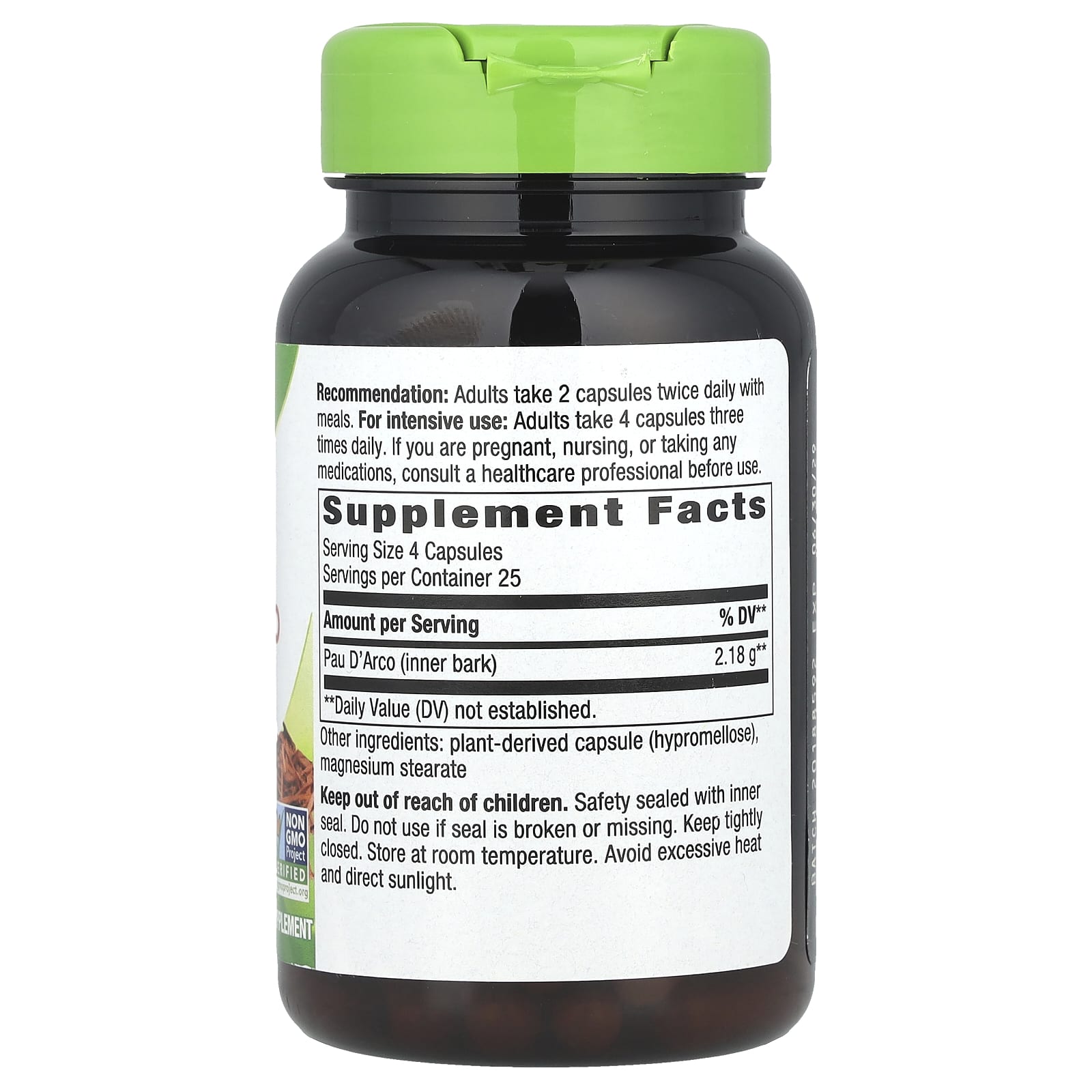 Nature's Way, Pau D'Arco Inner Bark, 100 Vegan Capsules (545 mg per Capsule)