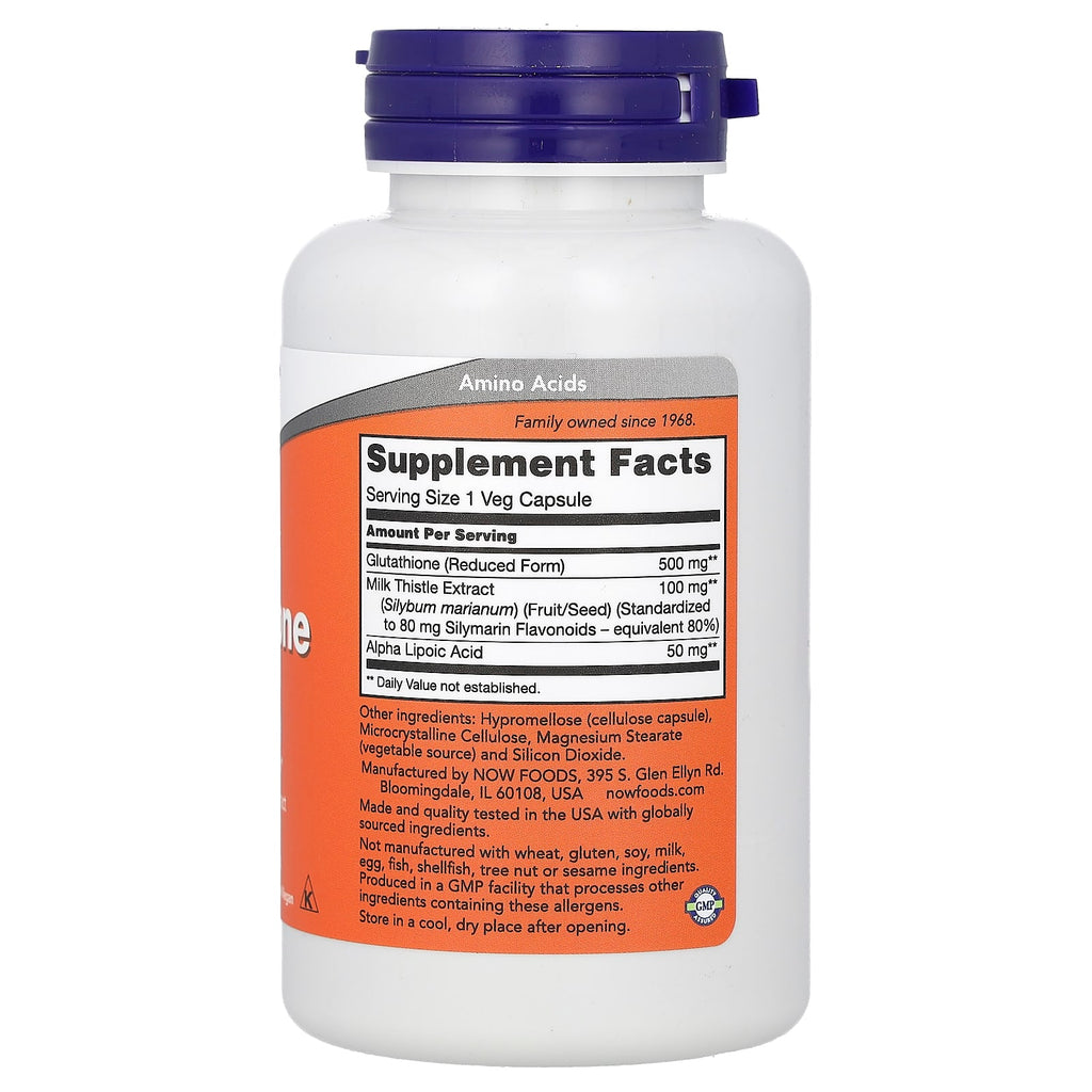 NOW Foods, Glutathione, 500 mg, 60 Veg Capsules