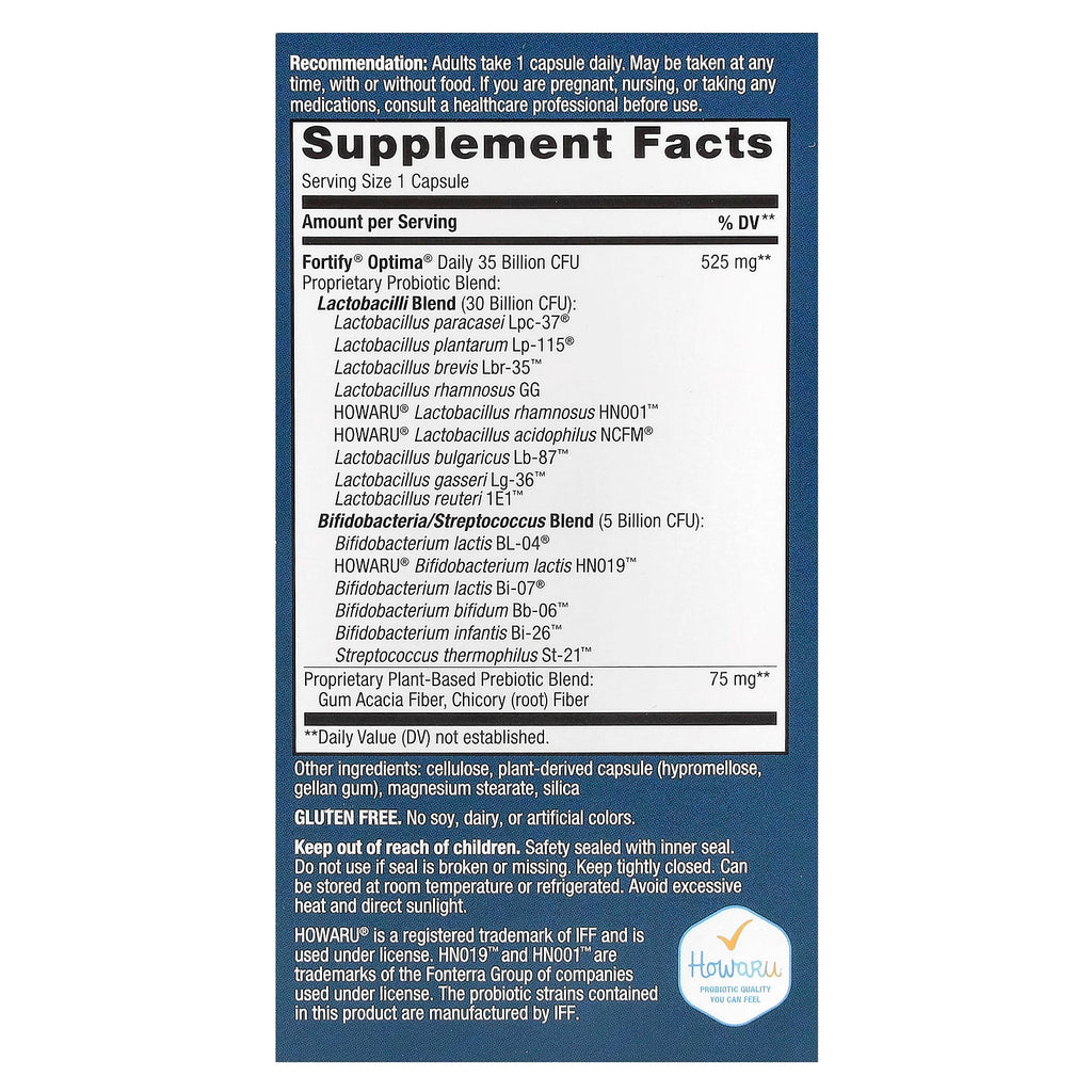Nature's Way, Optima® Probiotic, Fortify®, Gut Comfort, 35 Billion, 60 Delayed-Release Capsules