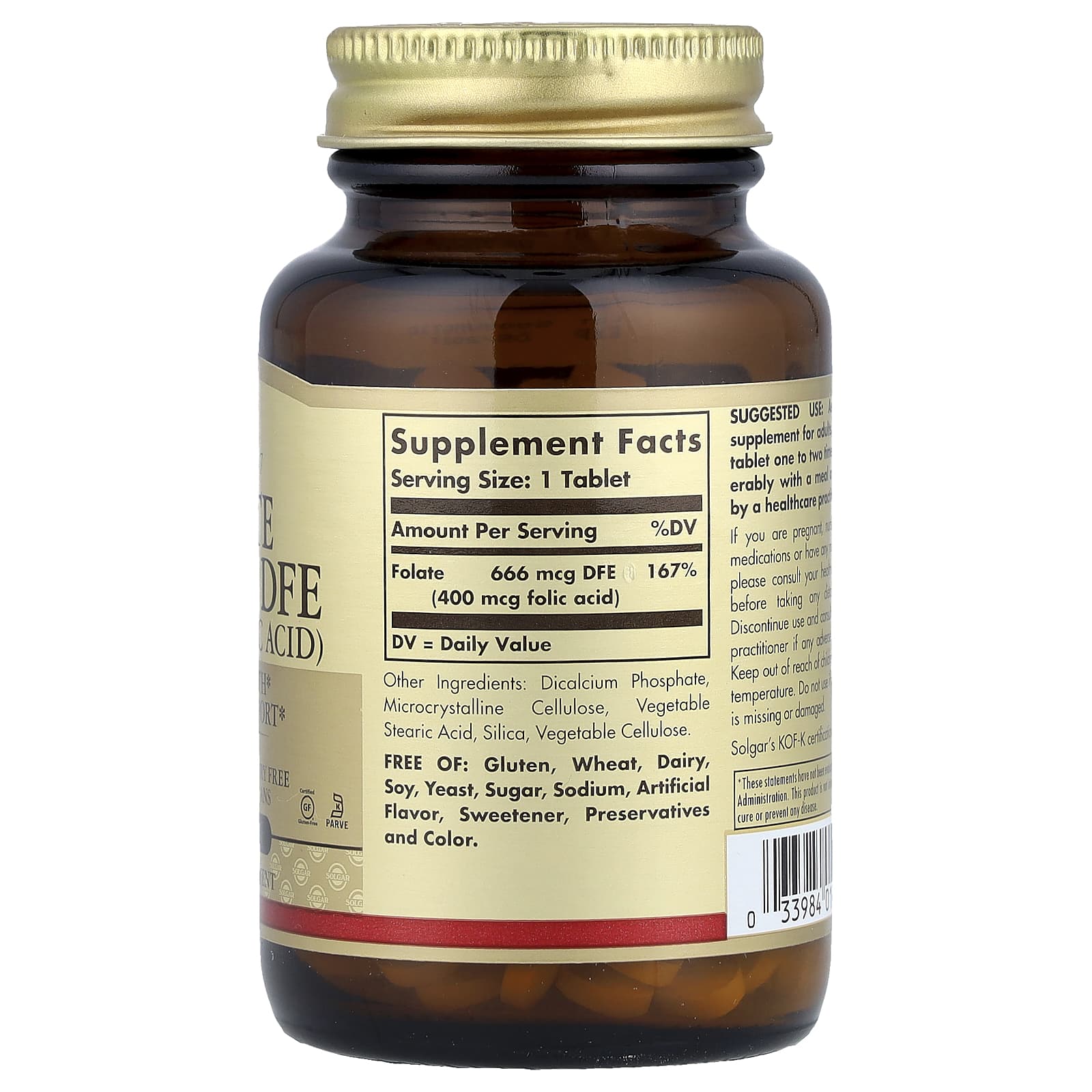 Solgar, Folate, 666 mcg DFE, 250 Tablets