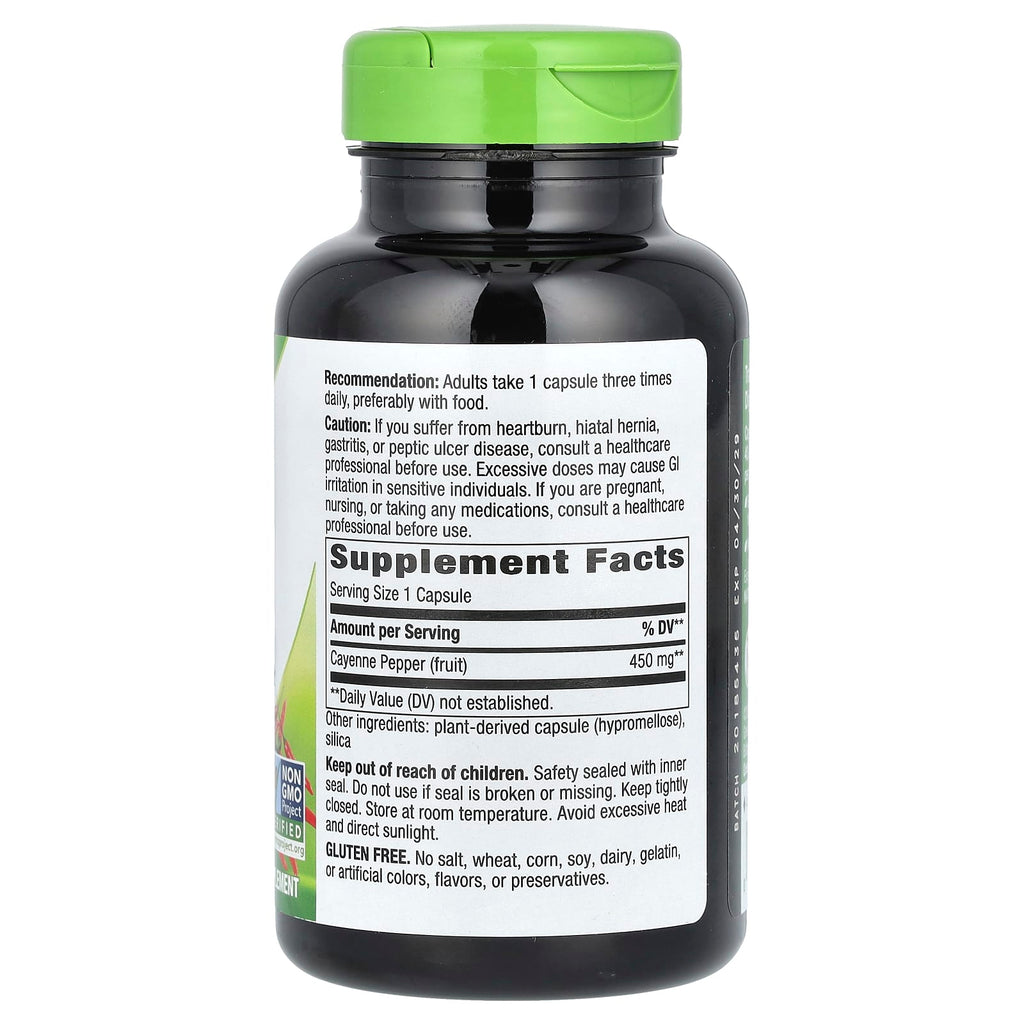 Nature's Way, Cayenne Fruit, 40,000 SHU, 180 Vegan Capsules