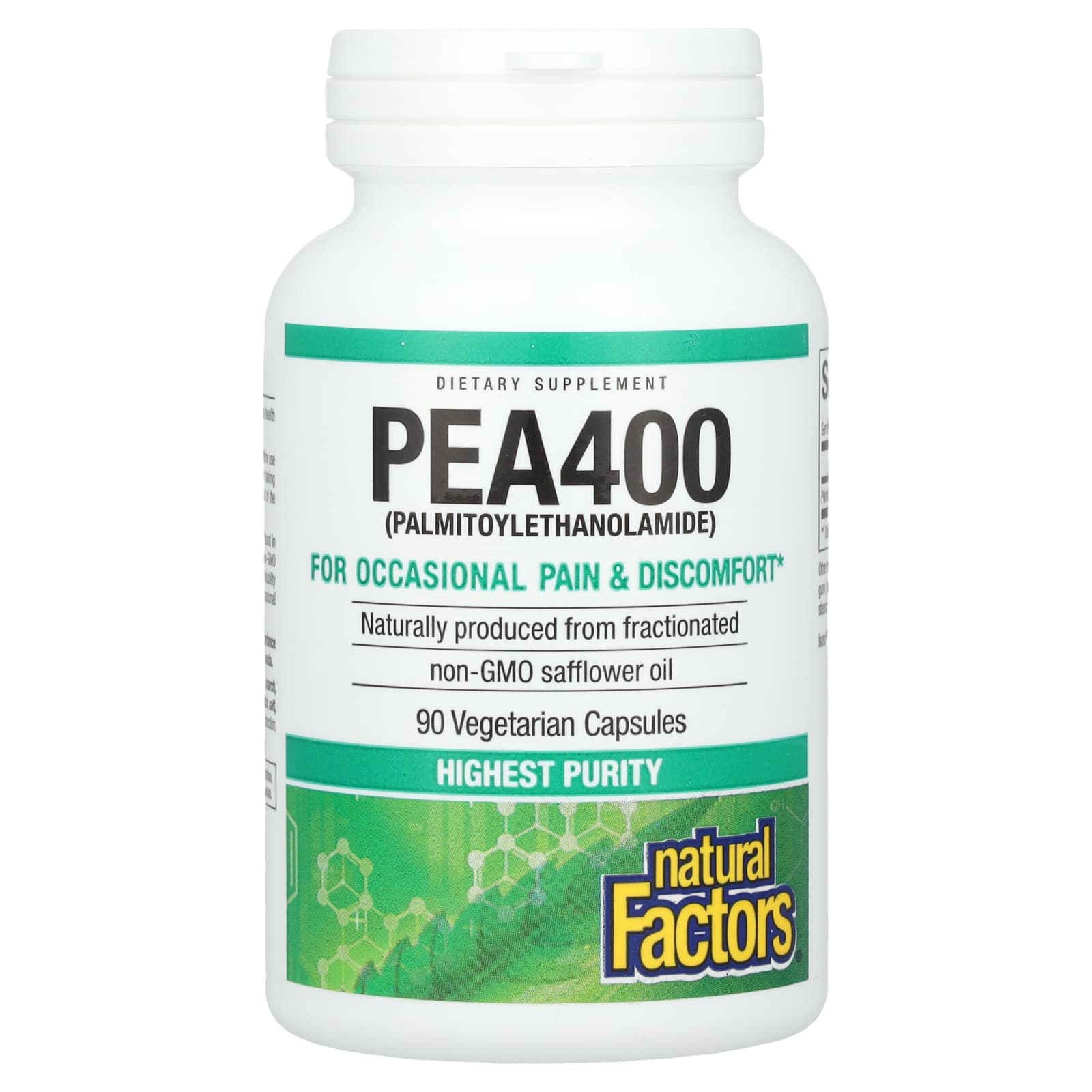 Natural Factors, PEA400, (Palmitoylethanolamide), 400 mg, 90 Vegetarian Capsules