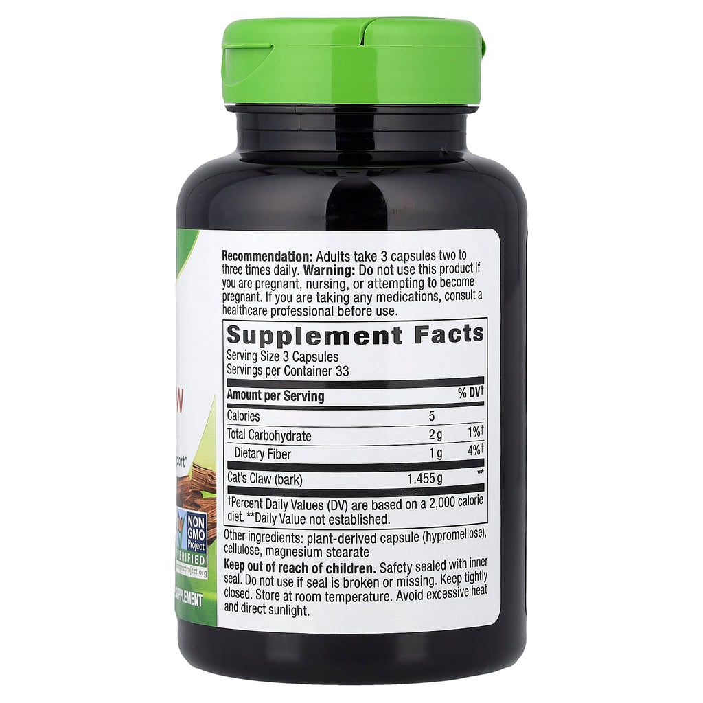 Nature's Way, Cat's Claw Bark, 100 Vegan Capsules (485 mg per Capsule)
