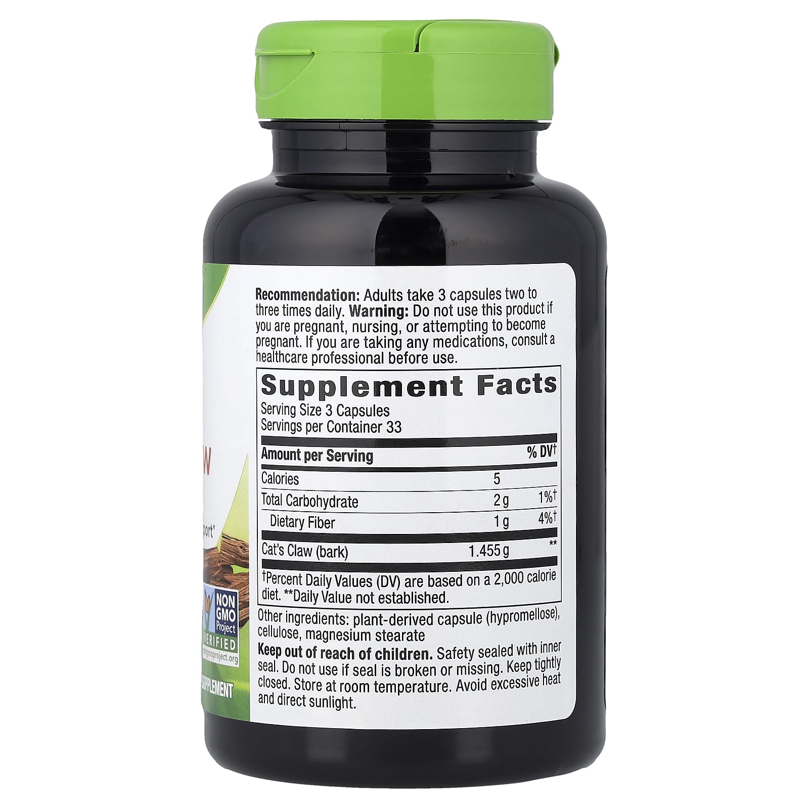 Nature's Way, Cat's Claw Bark, 100 Vegan Capsules (485 mg per Capsule)